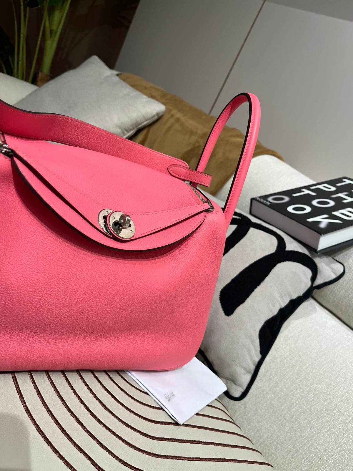 HERMES LINDY 26,8W 杜鵑粉STAMP A 100%Authentict,98%new ✅收據副本 ✅dust bag ✅BOX 