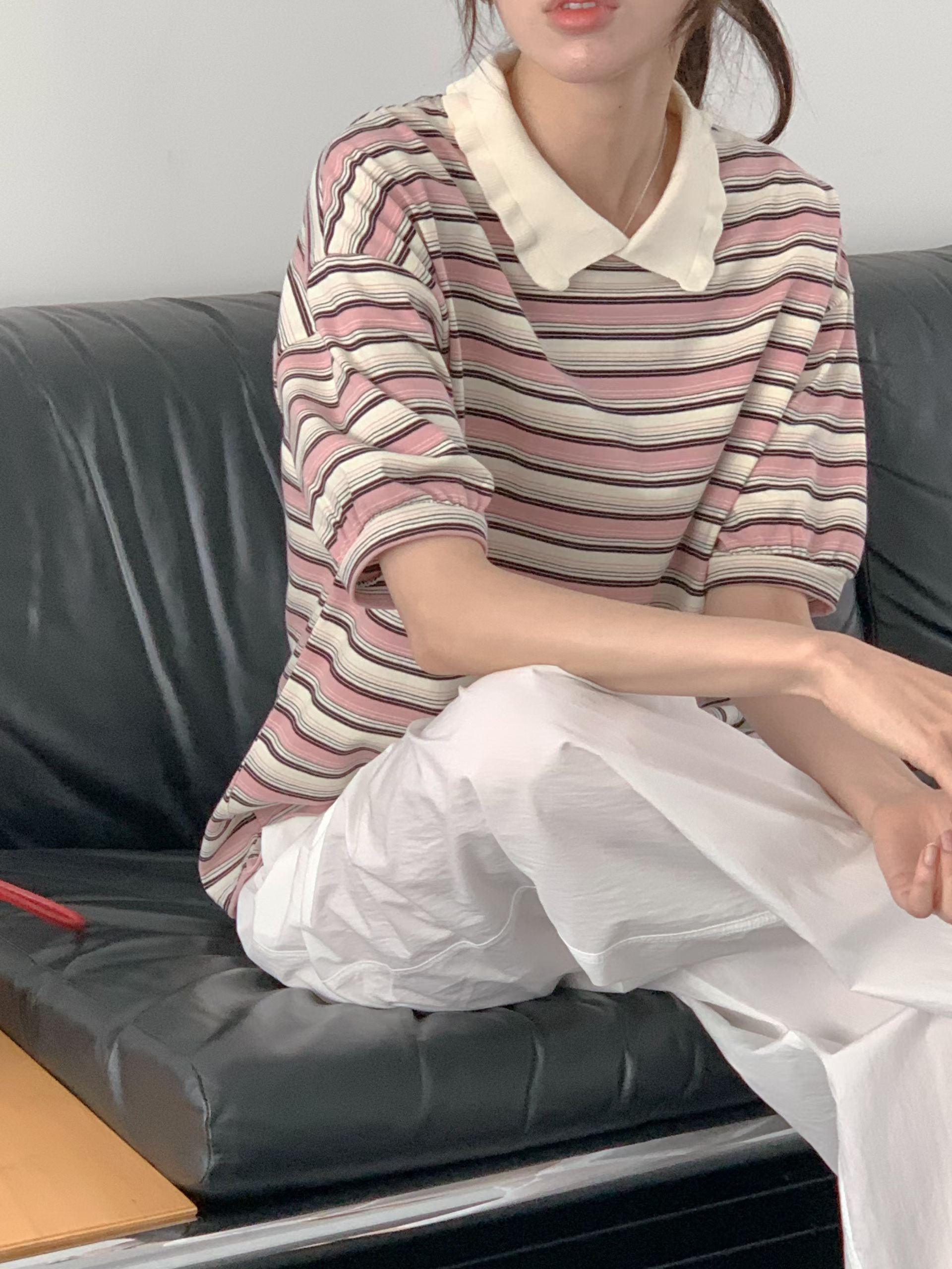 221422 反領橫間Tee