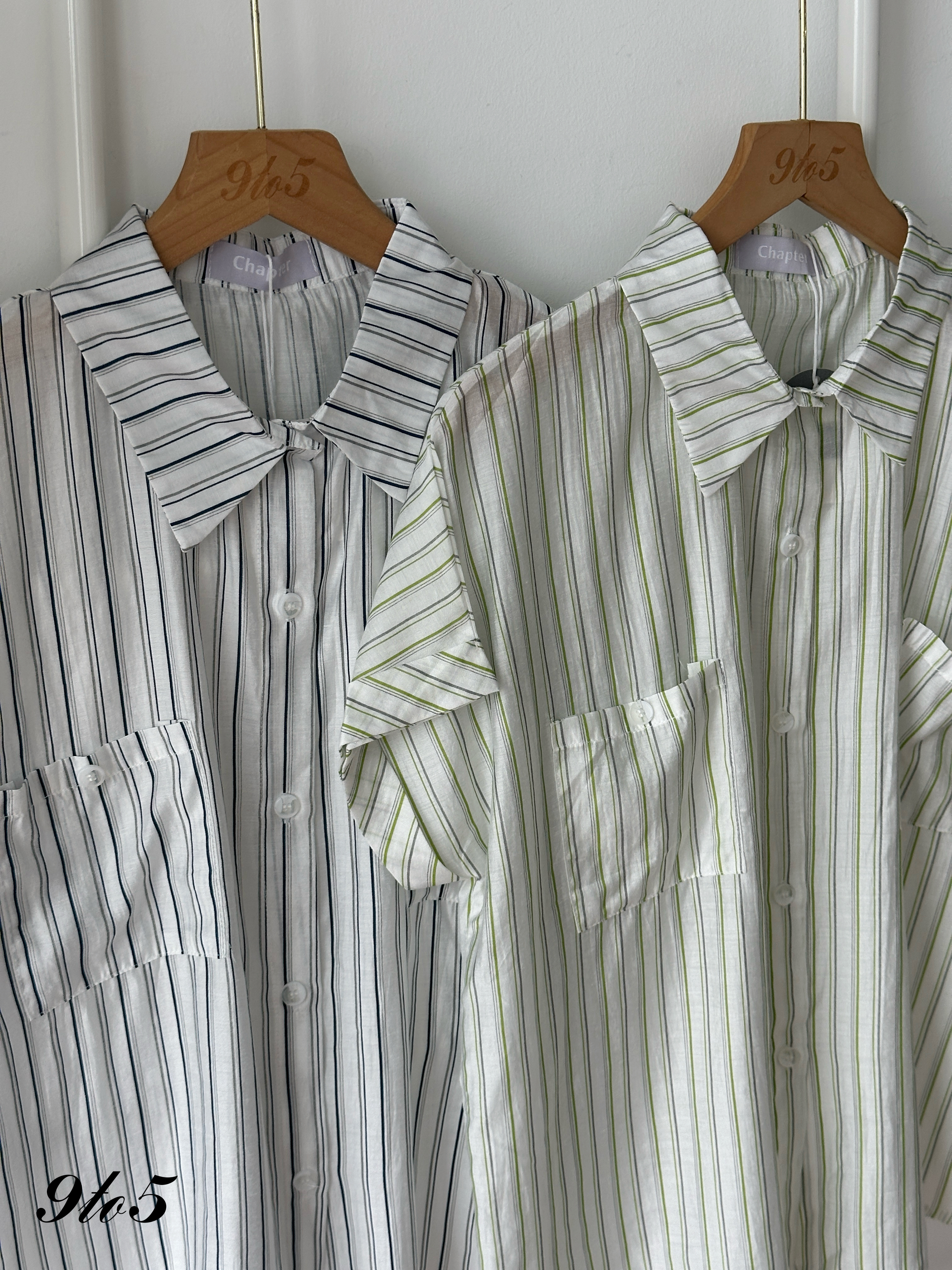 T4331 Cape Sleeve Stripe Shirt - 4 Colors 