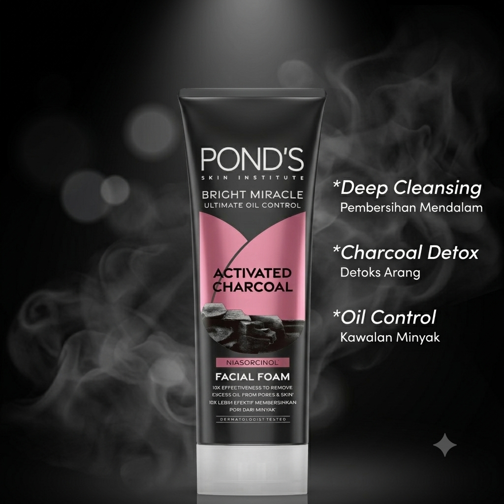 Pond's Face Wash 100g BLACK - Oil Control FOAM