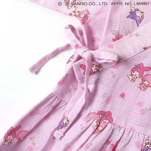 🆕【⭐訂購⭐】🌀 🇯🇵 日本直送 #Kitty / #Melody+#Kuromi 荷葉邊 喇叭袖 甚平+腰帶 三件套裝🌀 [ELDA-0083][260509]