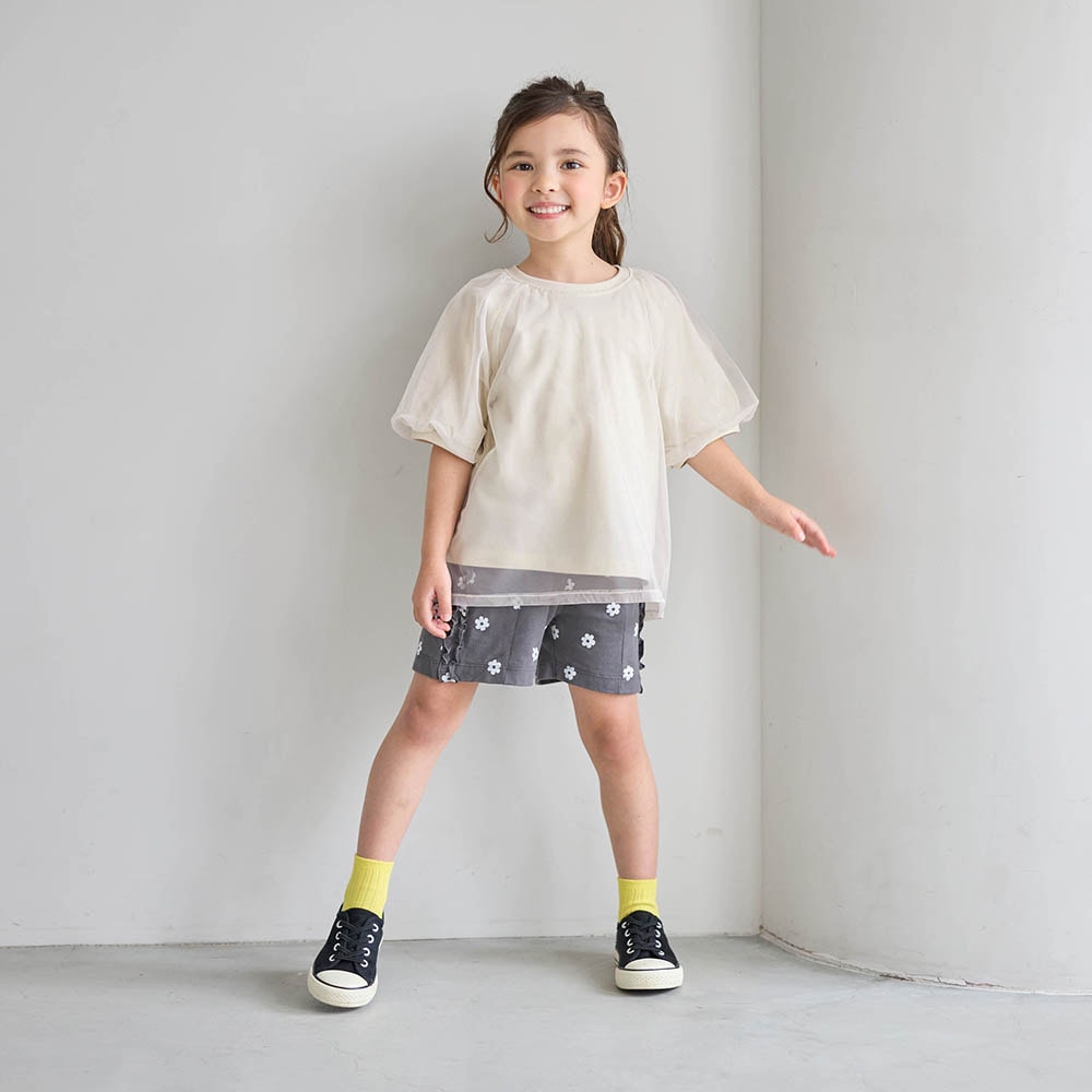 🆕【⭐訂購⭐】🌀 🇯🇵 日本直送 ❣️#親子裝❣️GITA 淡雅 薄紗疊層 泡泡袖 短袖Tee［2款選］ 🌀 [ELDA-0220][260524]