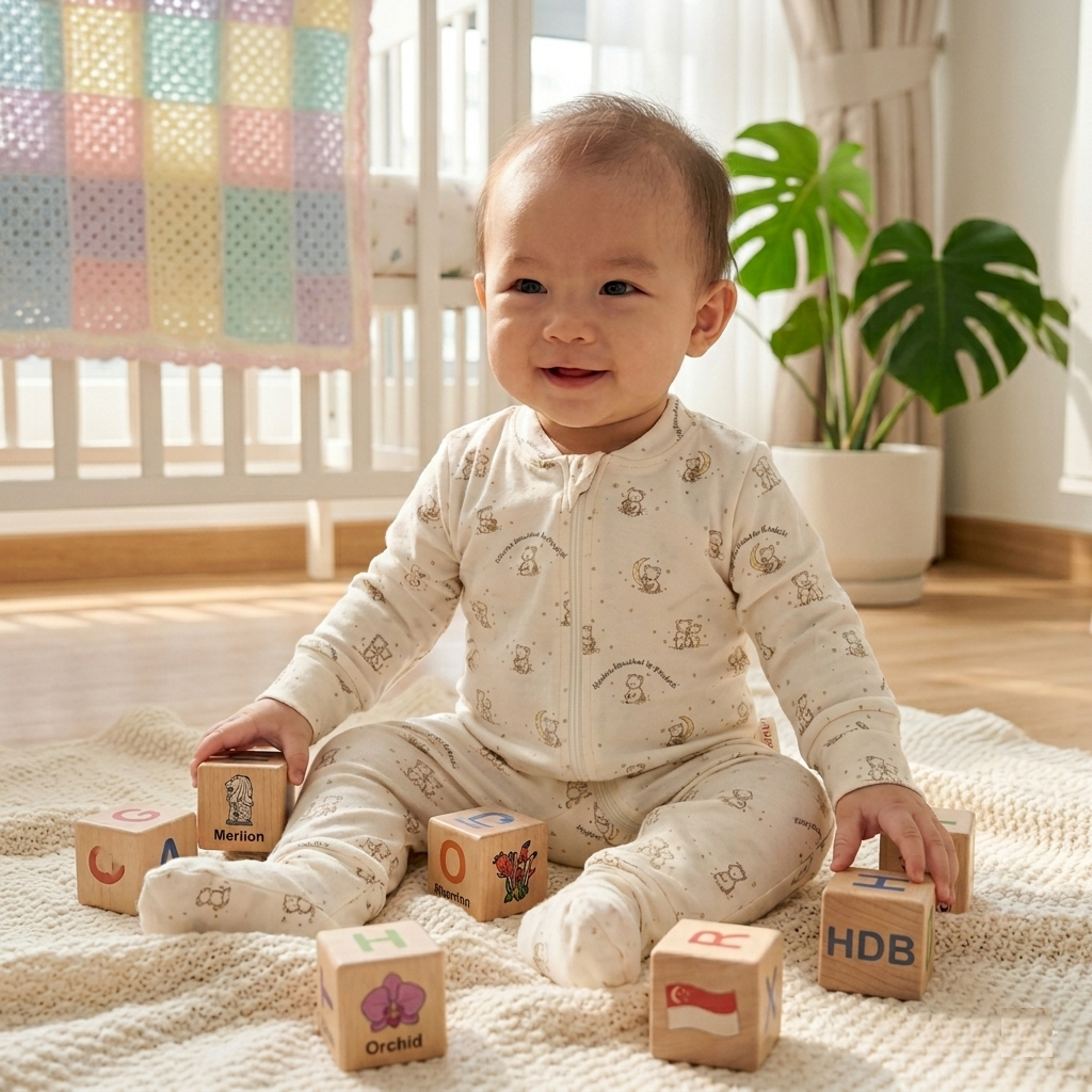 TENCEL Baby Zip Romper Sleepwear Bodysuit Jumpsuit - Winter Bear [6-12months]