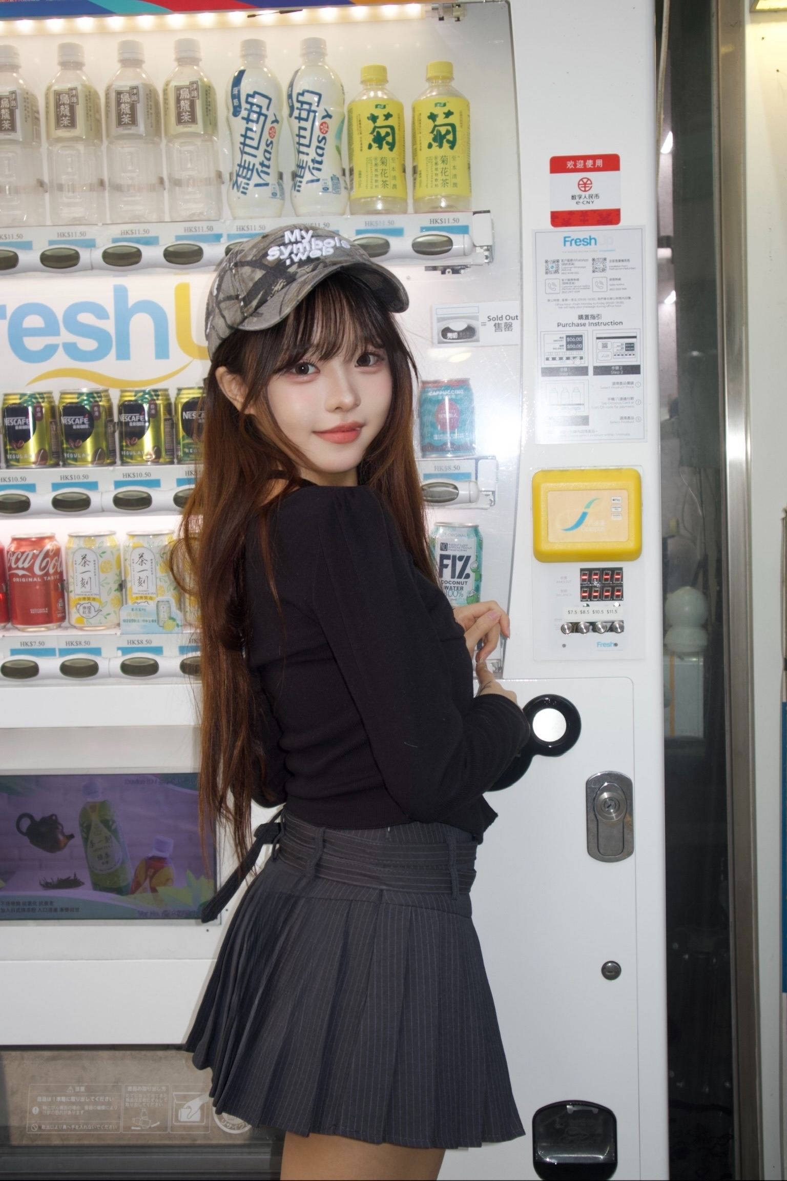 韓國撞色假兩件波點蝴蝶結Top