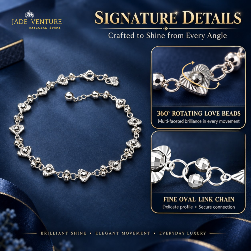 LA1273 Rotating Heart Shape Beads Chain