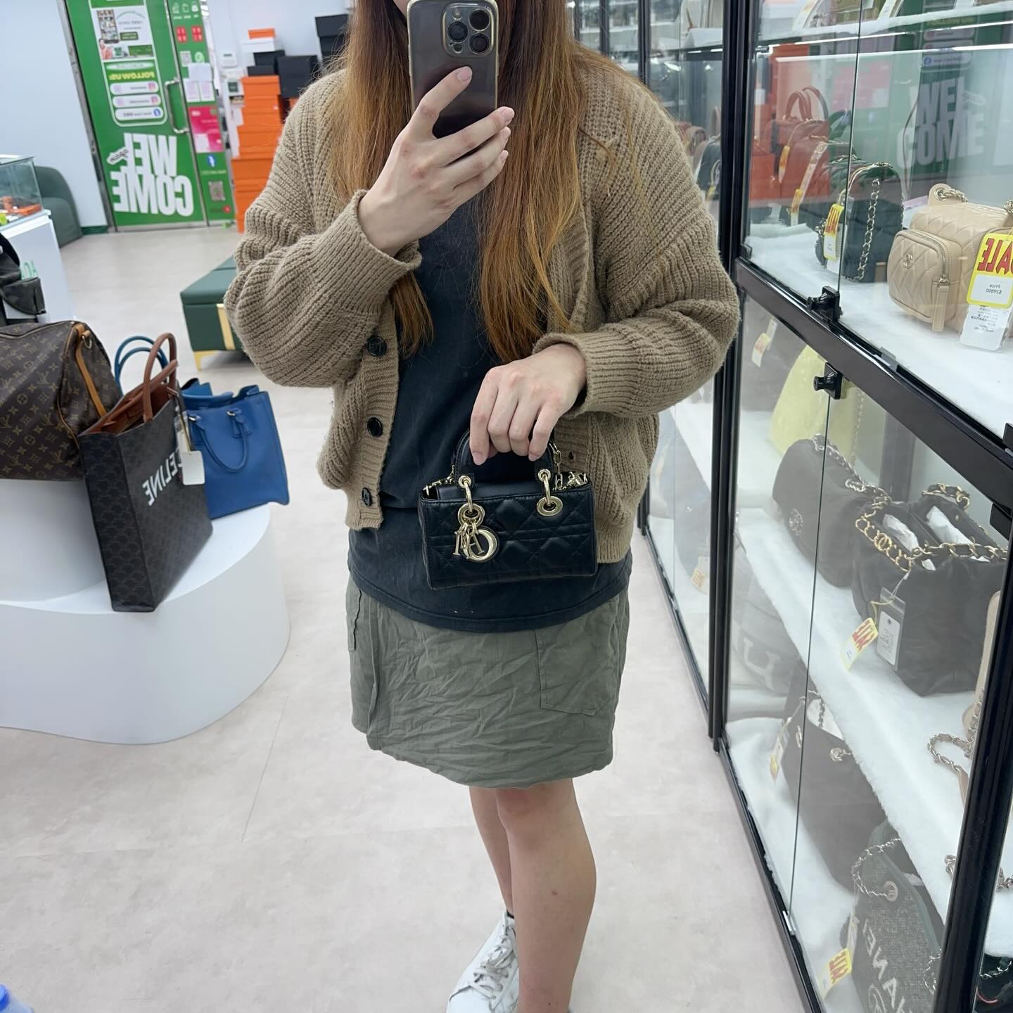 DIOR🤍PRE OWNED Lady D-Joy 黑金羊皮 Micro Size 全套有盒🖤