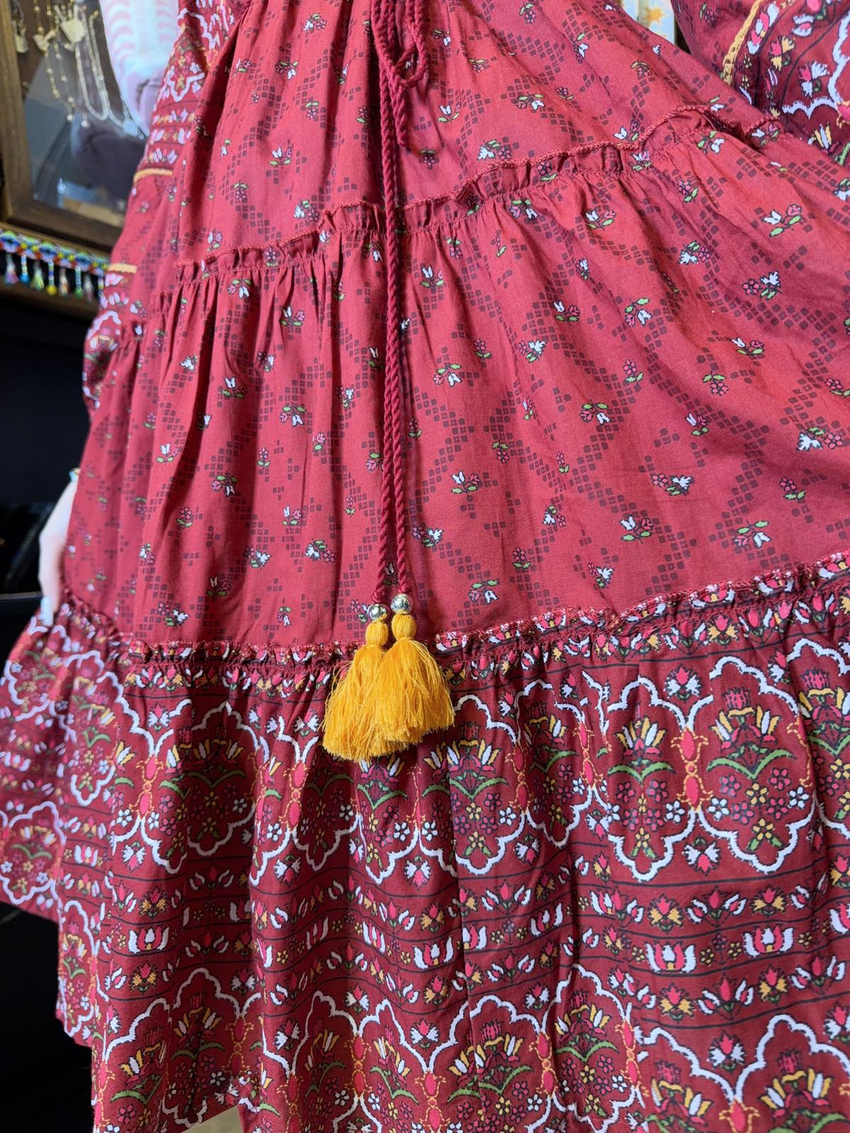 1633 Red 3 Layer Short V neck OP 37"