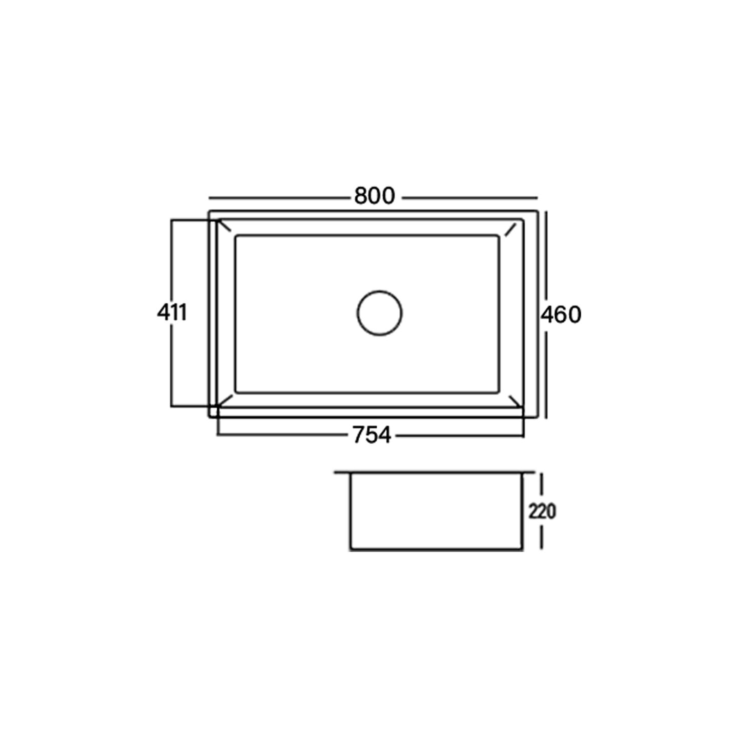 Rooney-Y Stainless Steel Single Bowl Kitchen Sink (8046Sne#) W69-8046