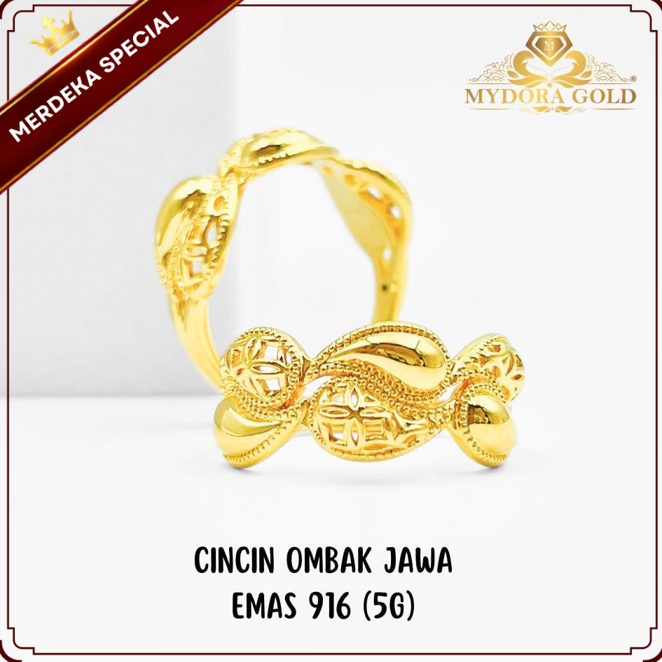 MYDORA Cincin Ombak Jawa (5G) l EMAS 916/22K