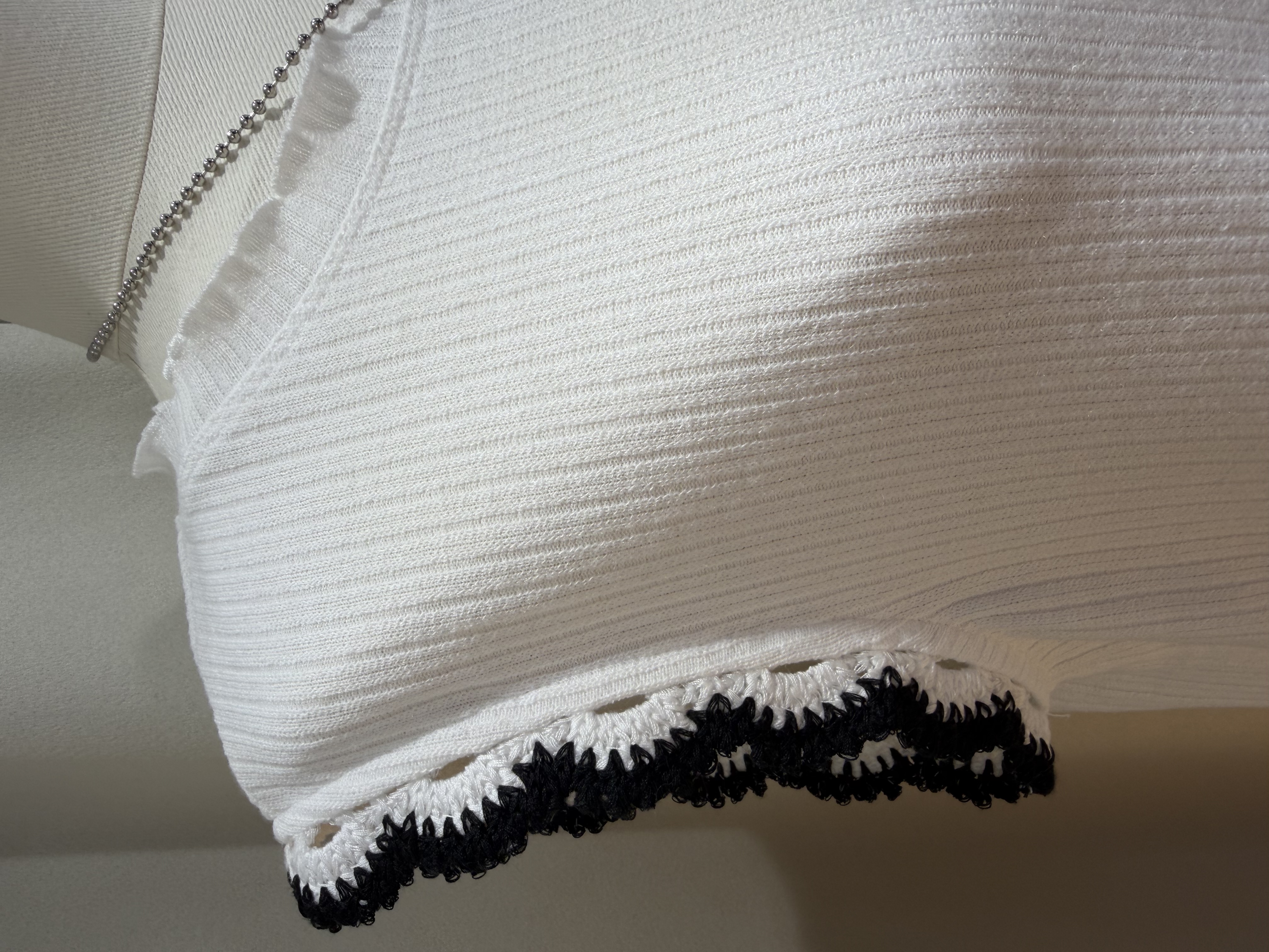 羅紋花邊袖口Top