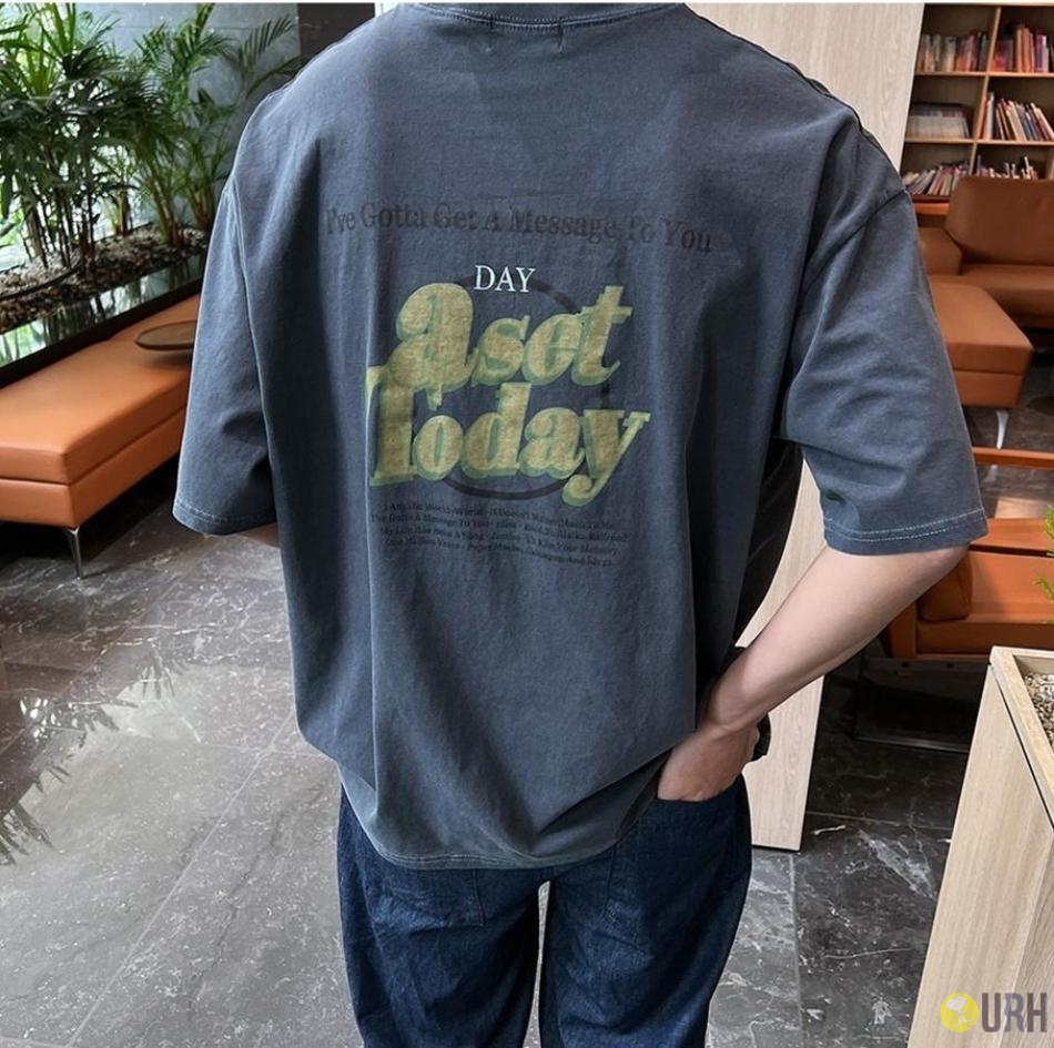 【100%保證韓國直送】Today 復古顏料染前後雙字母寬鬆短袖 Tee 👕 [3 color] RG115864
