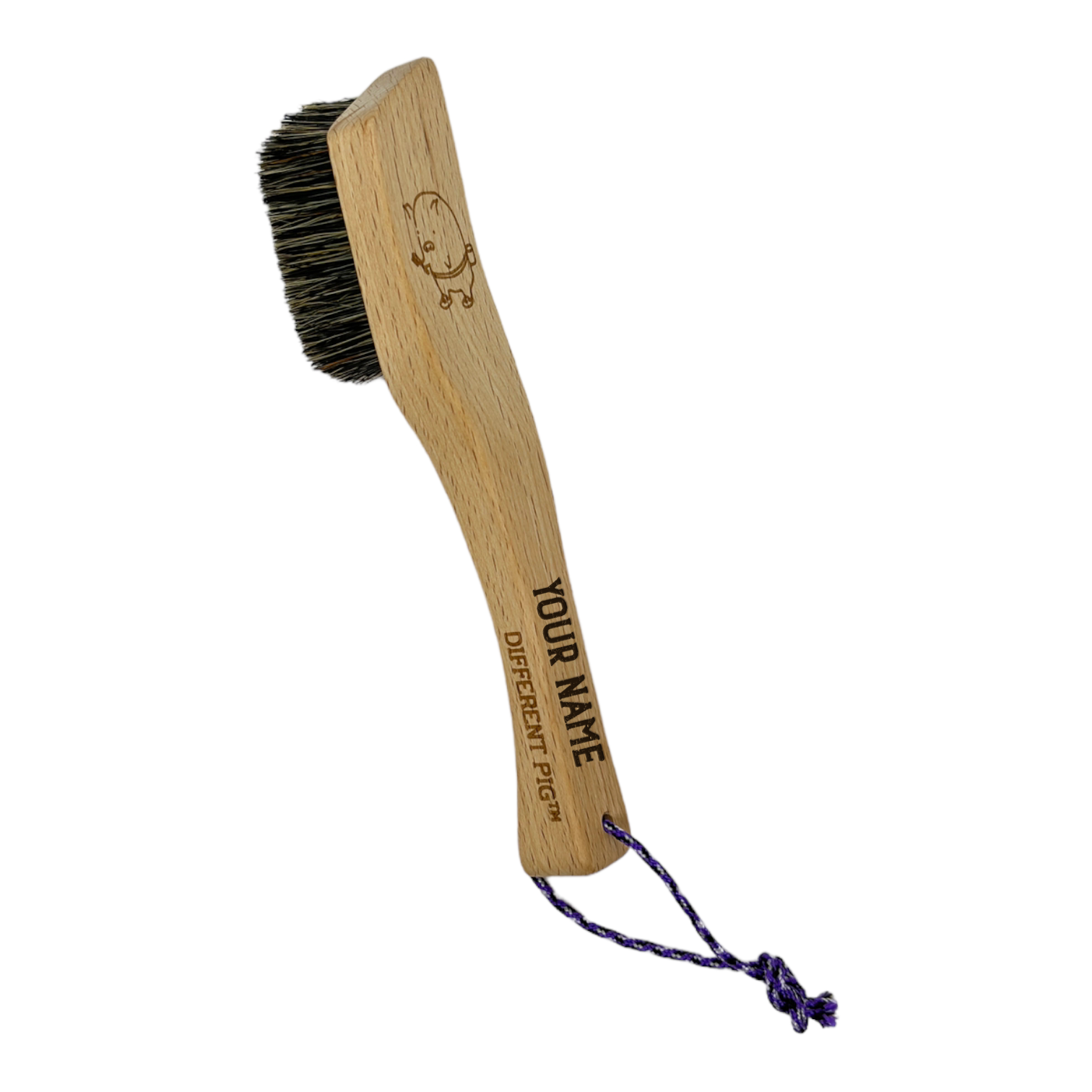 【來字刻名】𝗗𝗜𝗙𝗙𝗘𝗥𝗘𝗡𝗧 𝗣𝗜𝗚™ OG brush with name carving 刻名大豬掃連掛繩