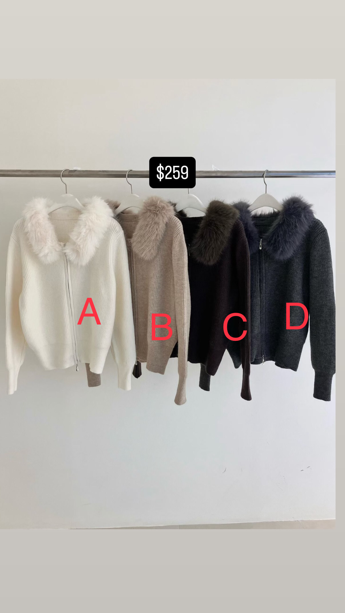 毛可拆針織外套22/1 東大門檔口直播#ff2735