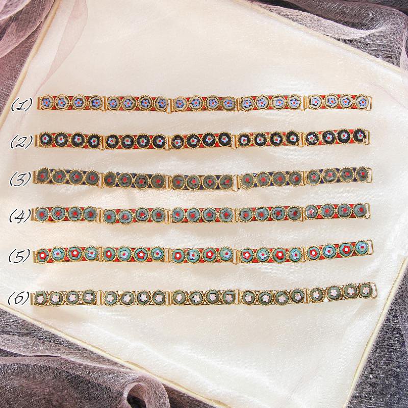 Vintage New Old Stock Mosaic Link Bracelet - Flower Blossom(FA204~FA209)