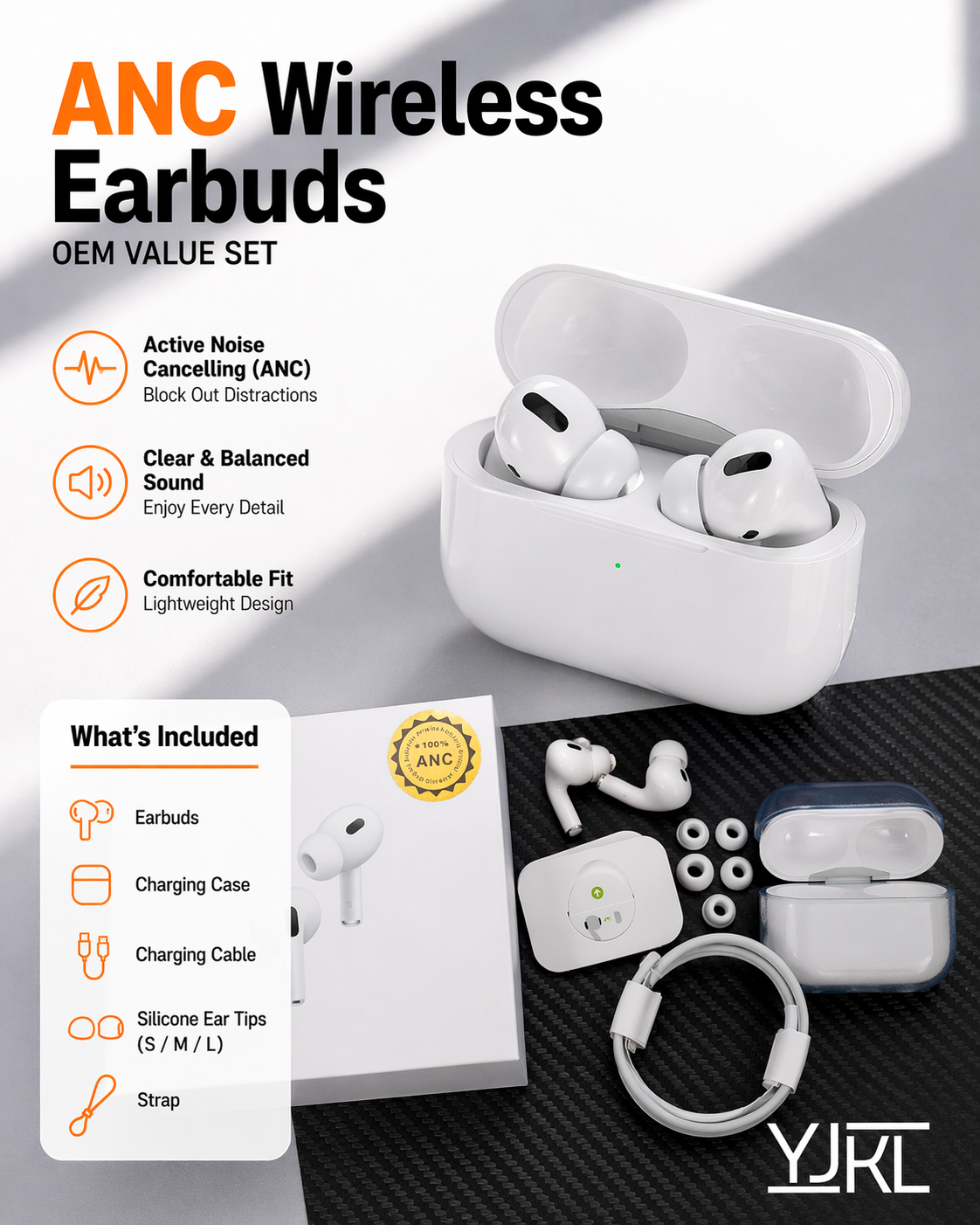 100% Noise Cancelling Headphones OEM Set – Super Value, Comfortable Fit