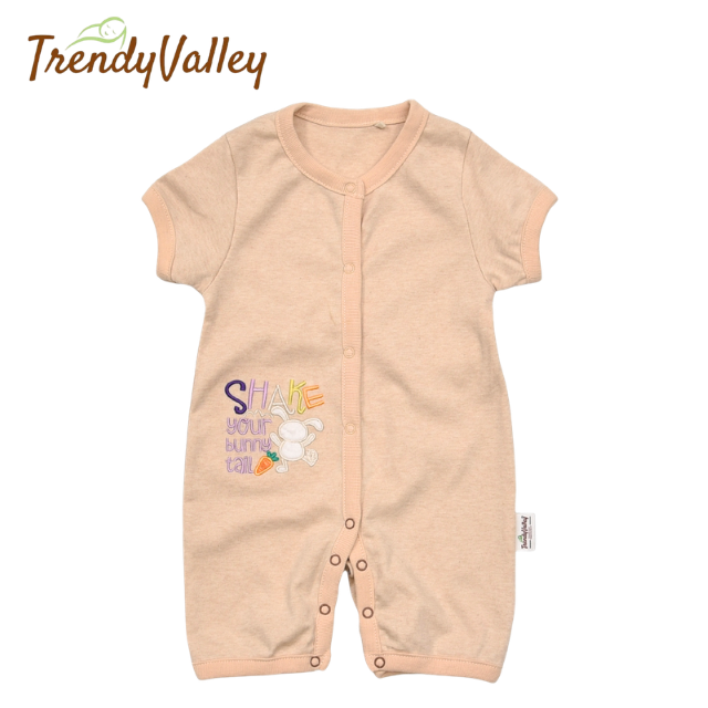 Trendyvalley Organic Cotton Short Sleeve Short Pant Baby Romper (SHAKE YOUR BUNNY)