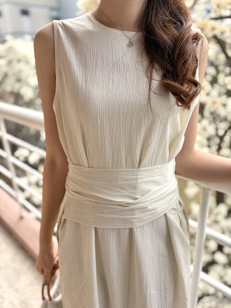 Arya Two-Way Textured Dress (Ivory)