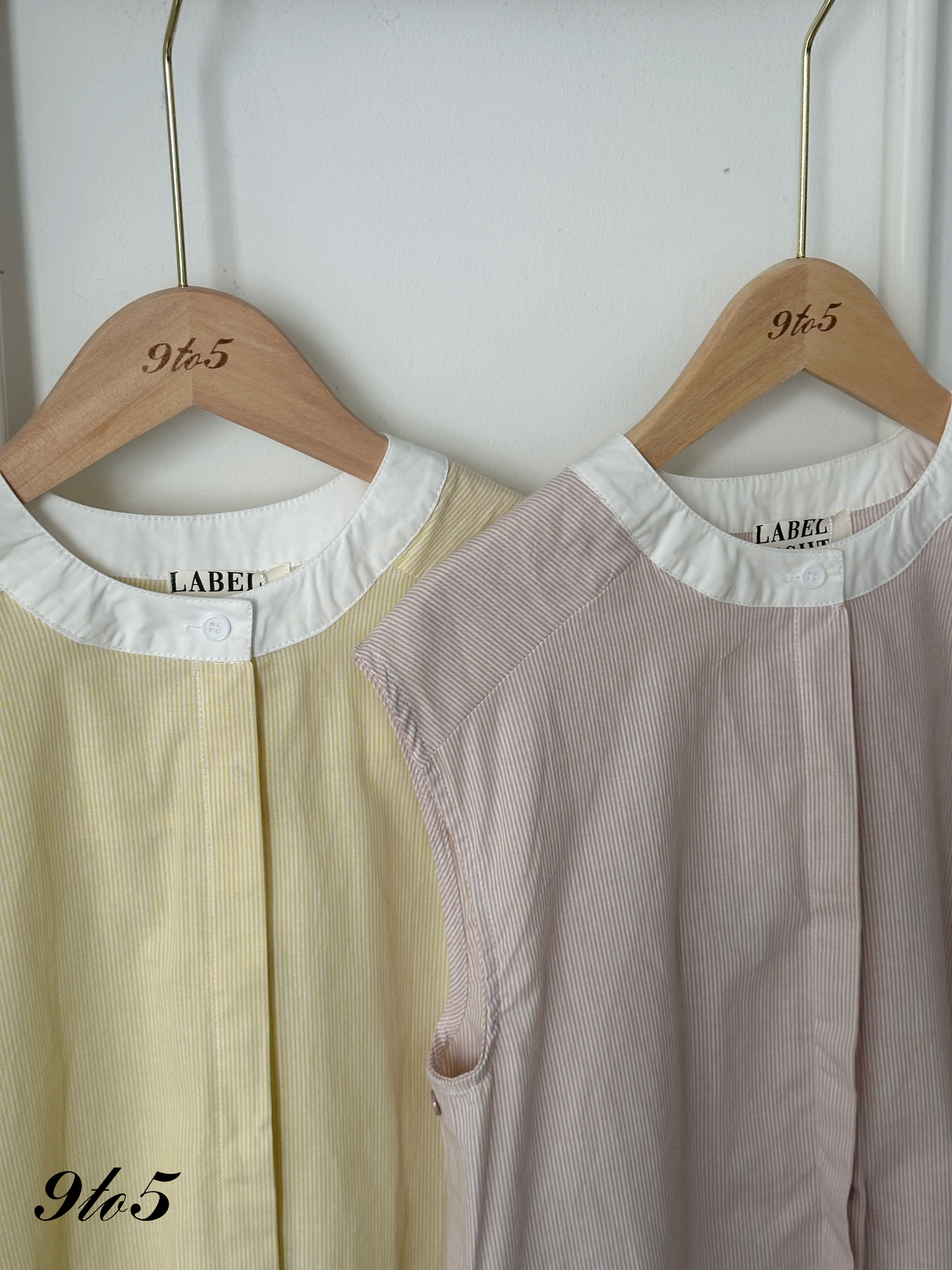 T4208 Sleeveless Stripe Shirt - Pink & Yellow