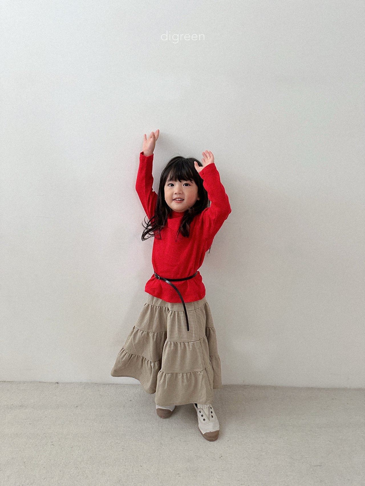 Digreen | check ruffle skirt 