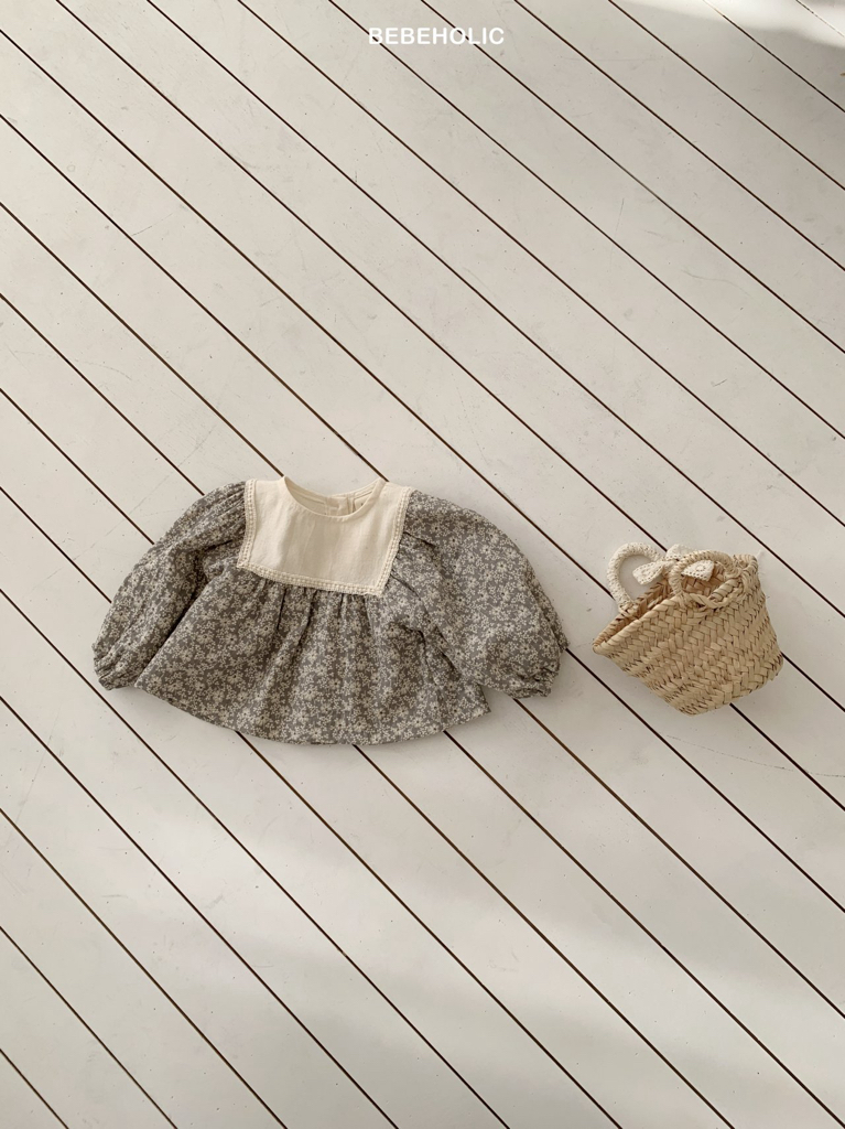 🌸預訂 韓國直送🌸🇰🇷BEBEHOLIC兩色碎花蕾絲方巾領長袖上衣