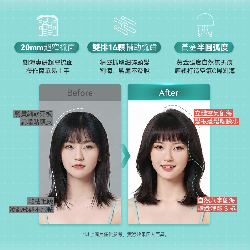 日本JUJY 無線迷你折疊隨時劉海髮尾快速造型NCT恆溫速熱便攜隨身造型梳