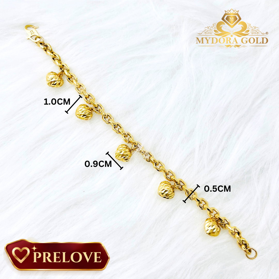 Pre-Loved: Rantai Tangan Sauh Pahat Gantung 5 Love l EMAS 916/22K