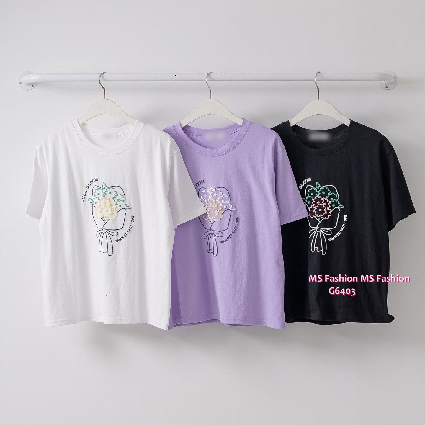 G6403 花花print tee