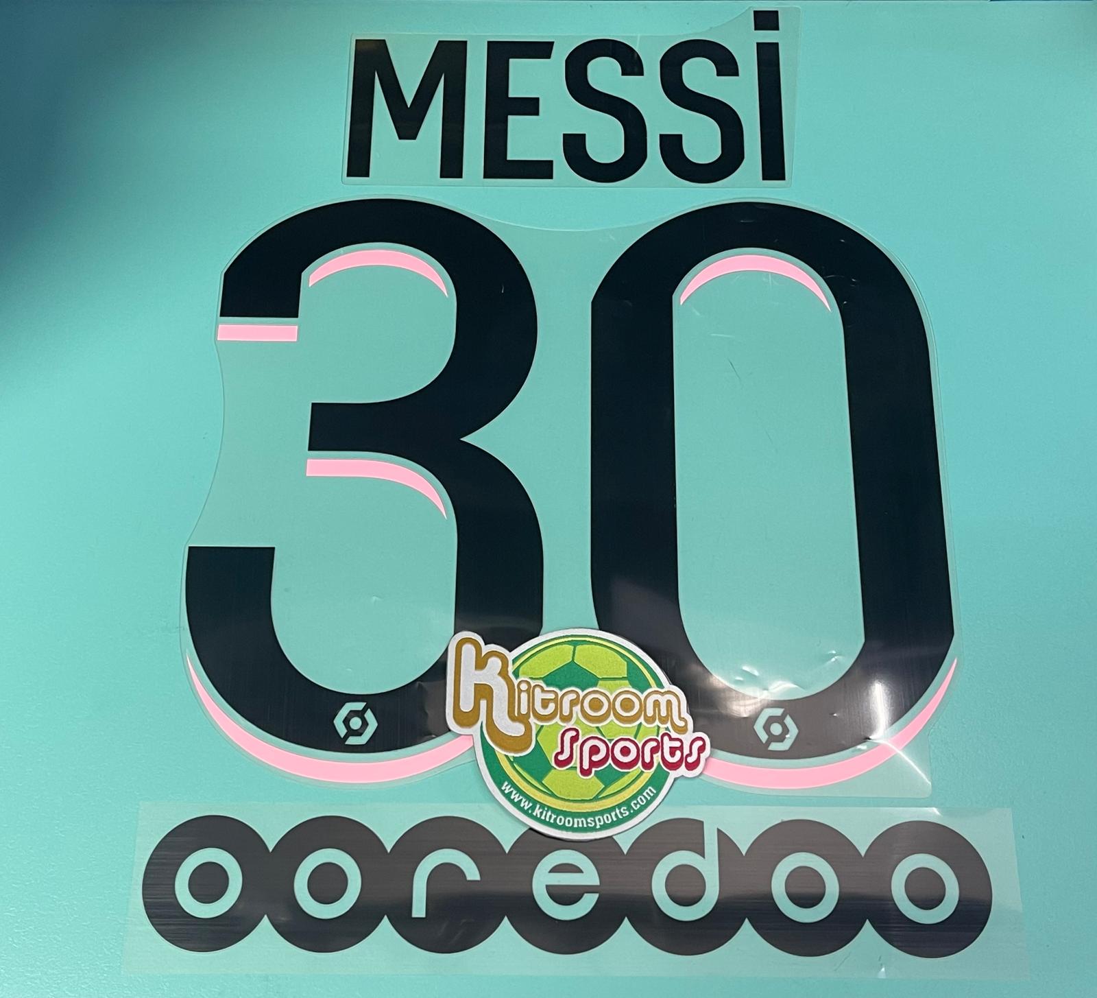 2021-22 PSG Away Ligue 1 Nameset #30 MESSI
