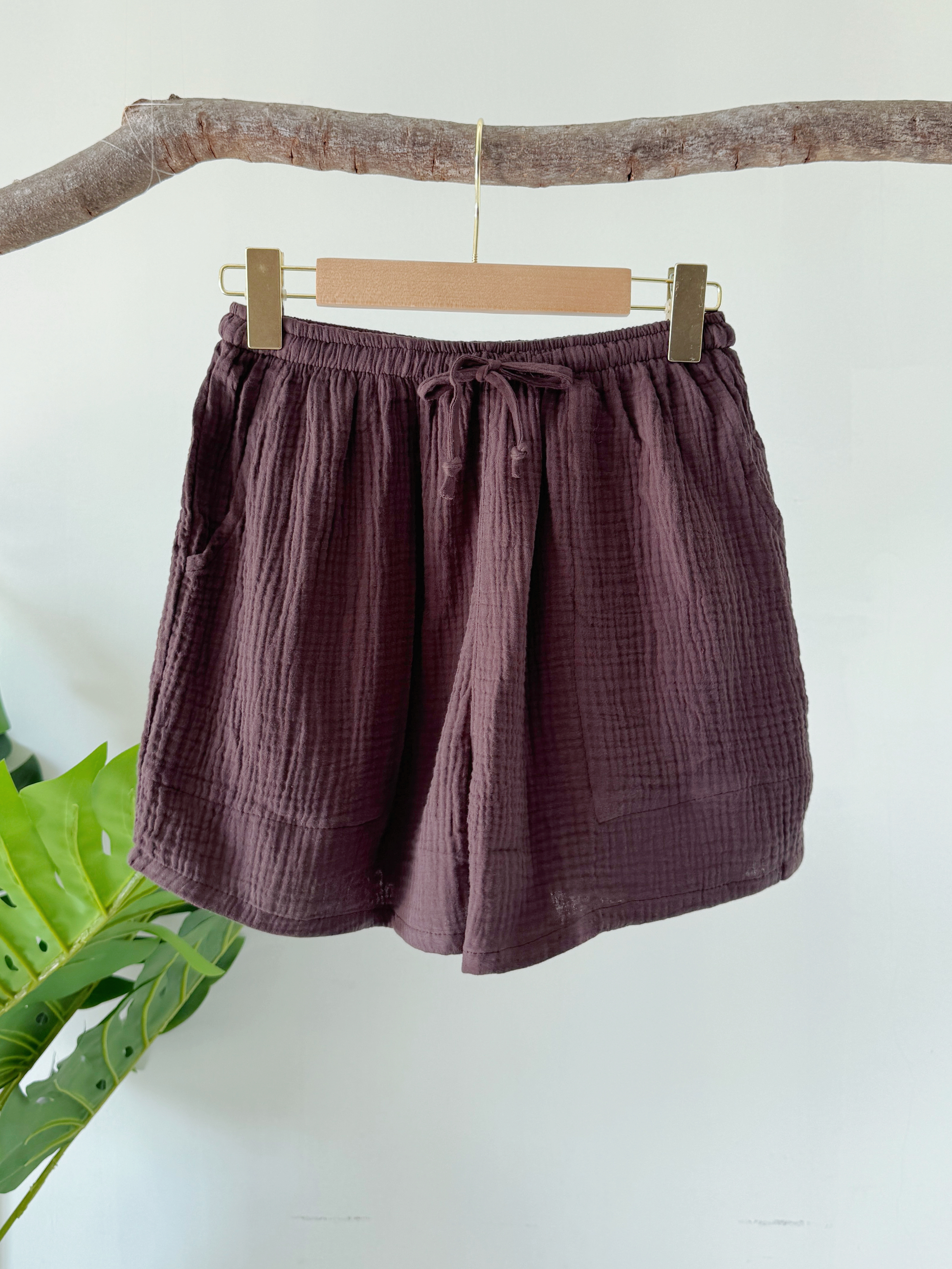 森系简约纯棉短裤