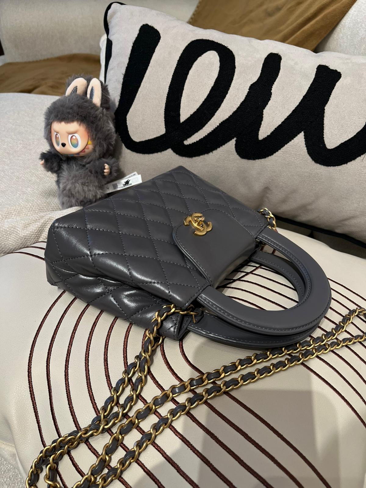 Chanel Mini Kelly Grey Calfskin 100Authentic , 98%New ✅收據副本✅晶片✅Dust bag ✅Box