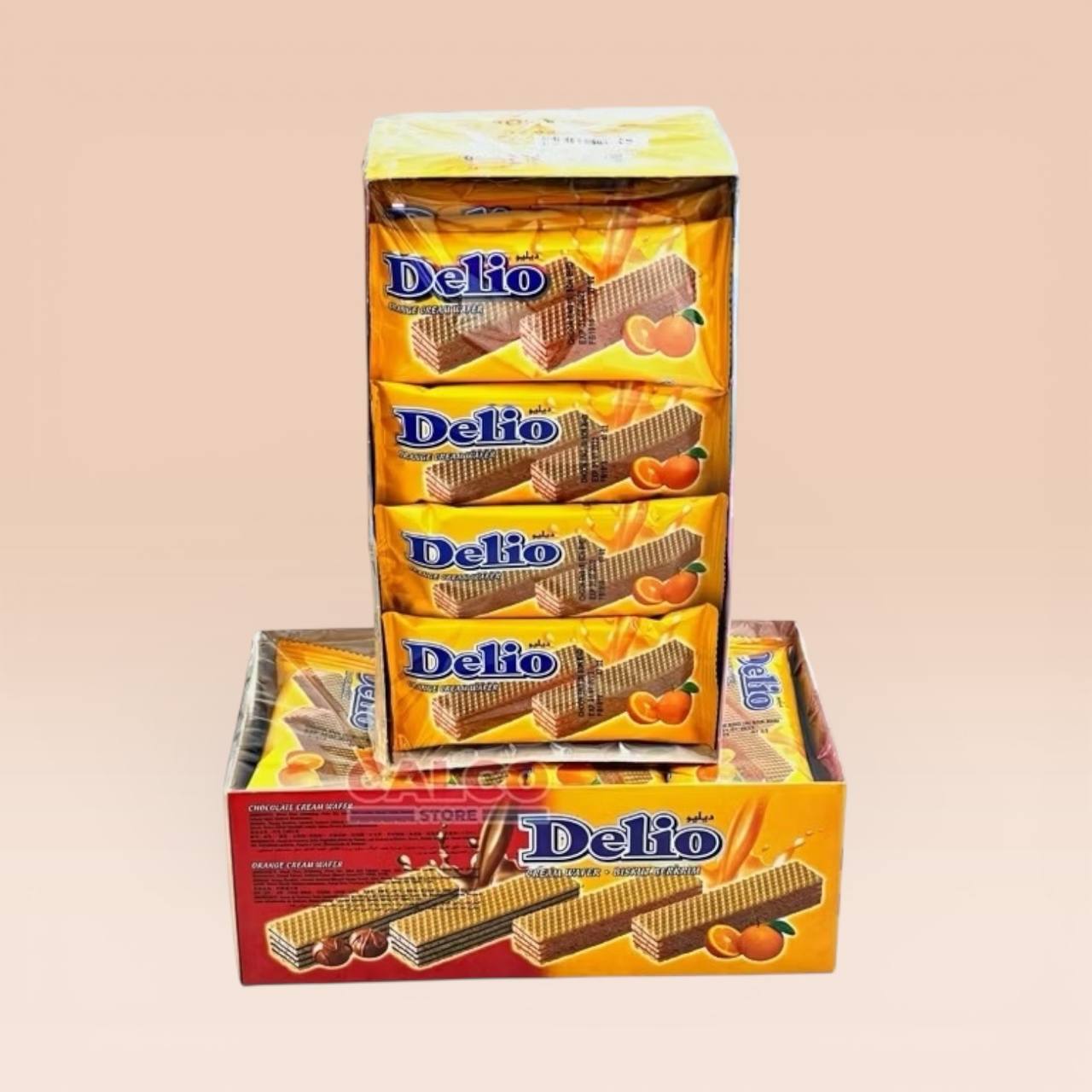 24pcs x 16g Delio Cream Wafer [Chocolate / Strawberry / Milk / Orange]