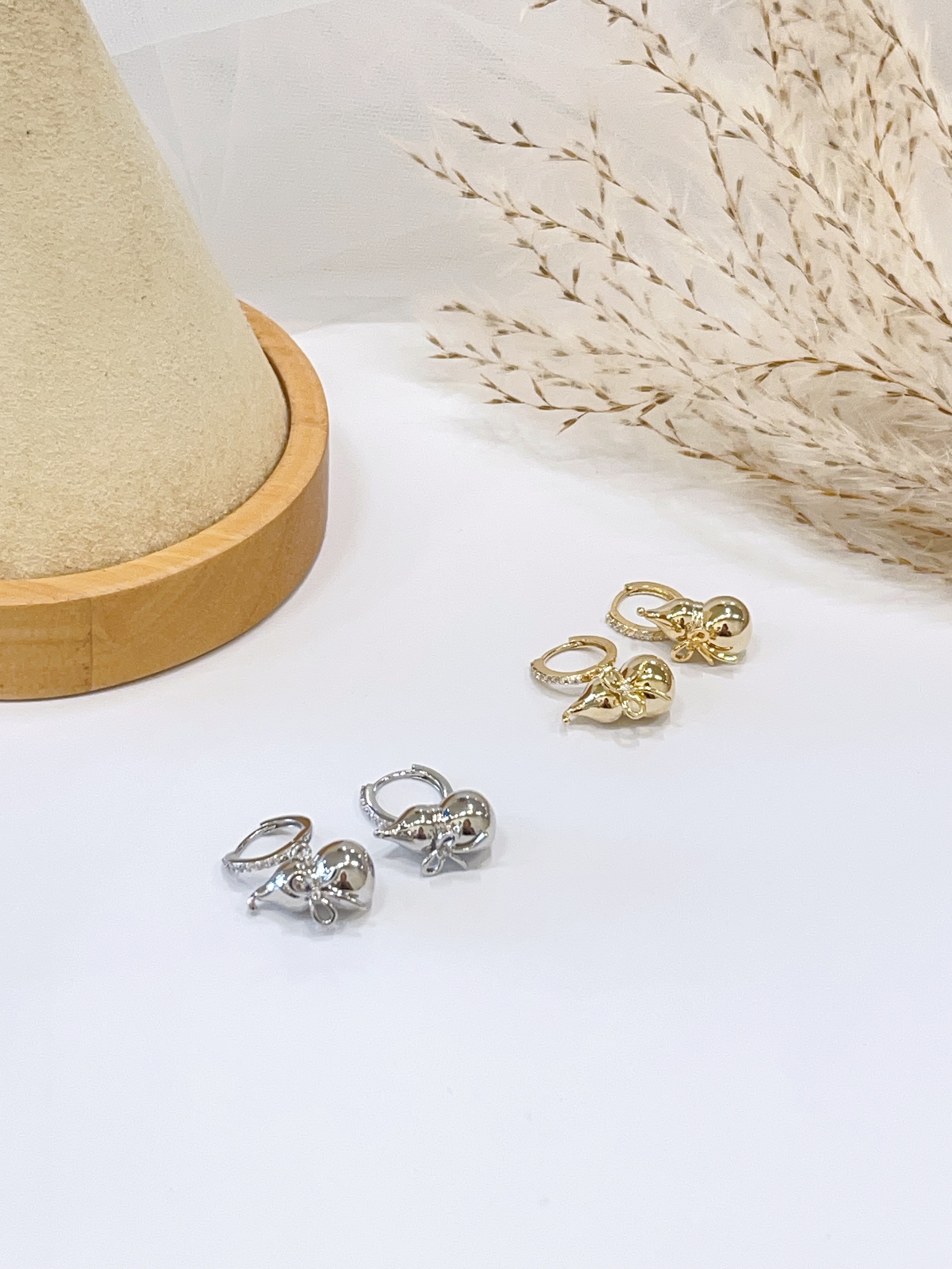 立体质感葫芦吊坠耳扣耳环