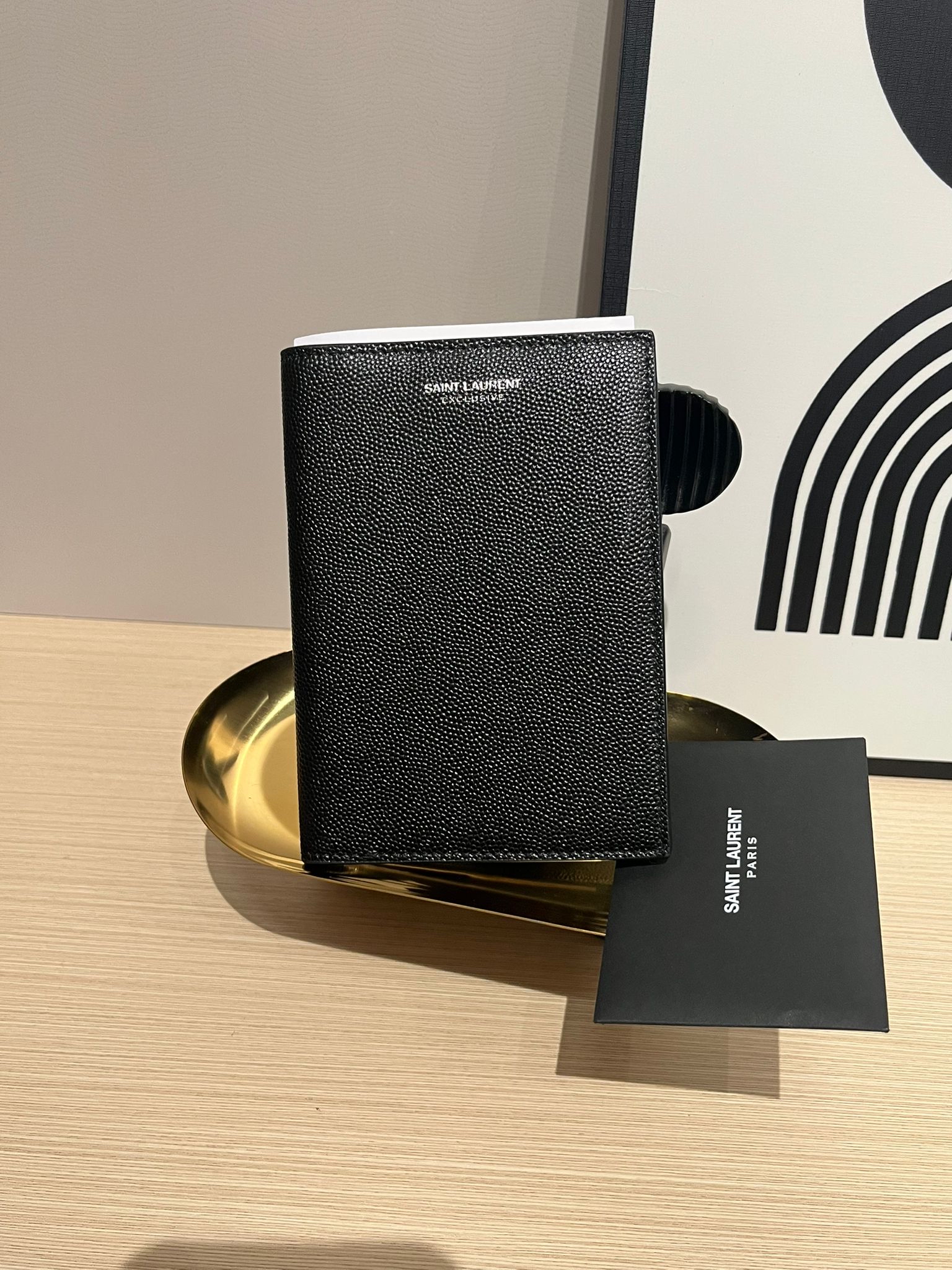 未使用品YSL Passport Case 黑色粒面牛皮 100%Authentic, Unused