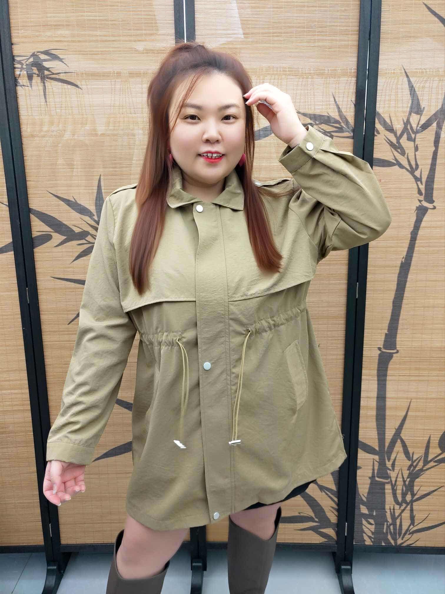 DDF06 8397(B12) 抽绳收腰风衣外套