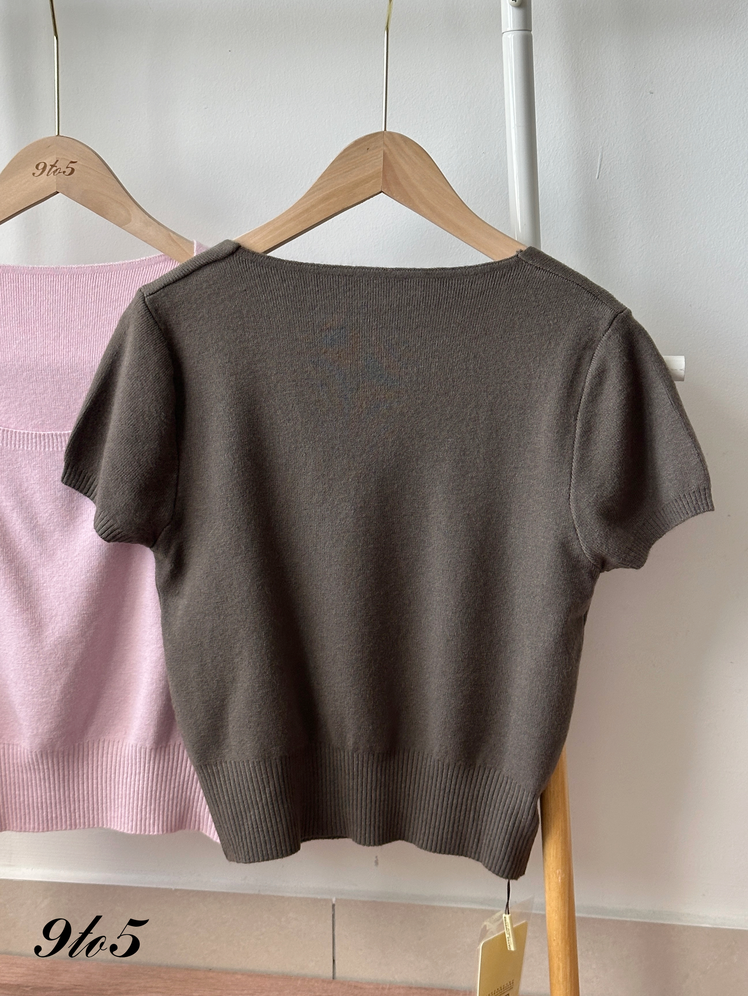 T4257 Square Neck Knit Top - 4 Colors 