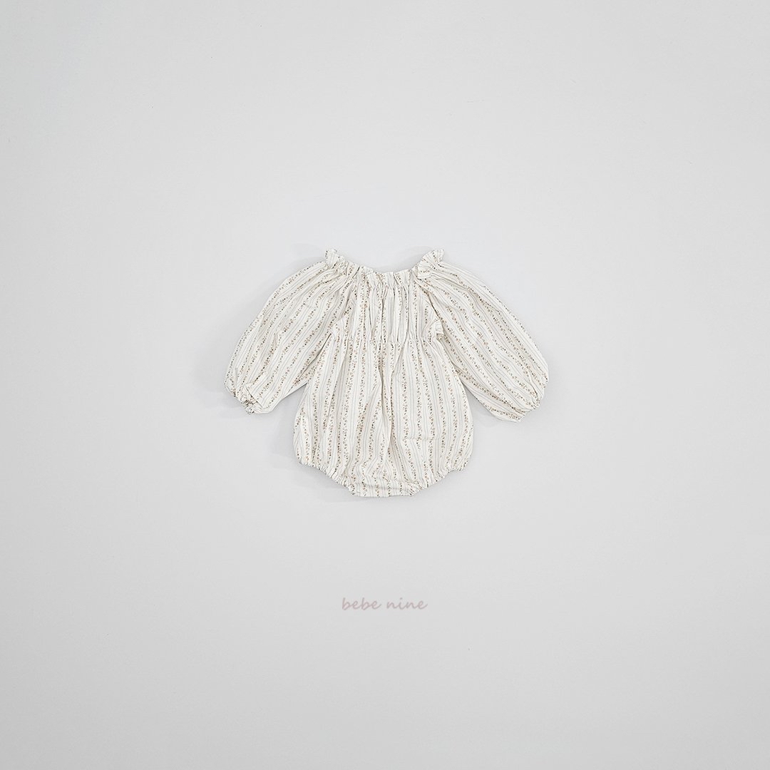 🌸預訂 韓國直送🌸🇰🇷Bebenine兩色碎花條紋寬鬆長袖包屁衣