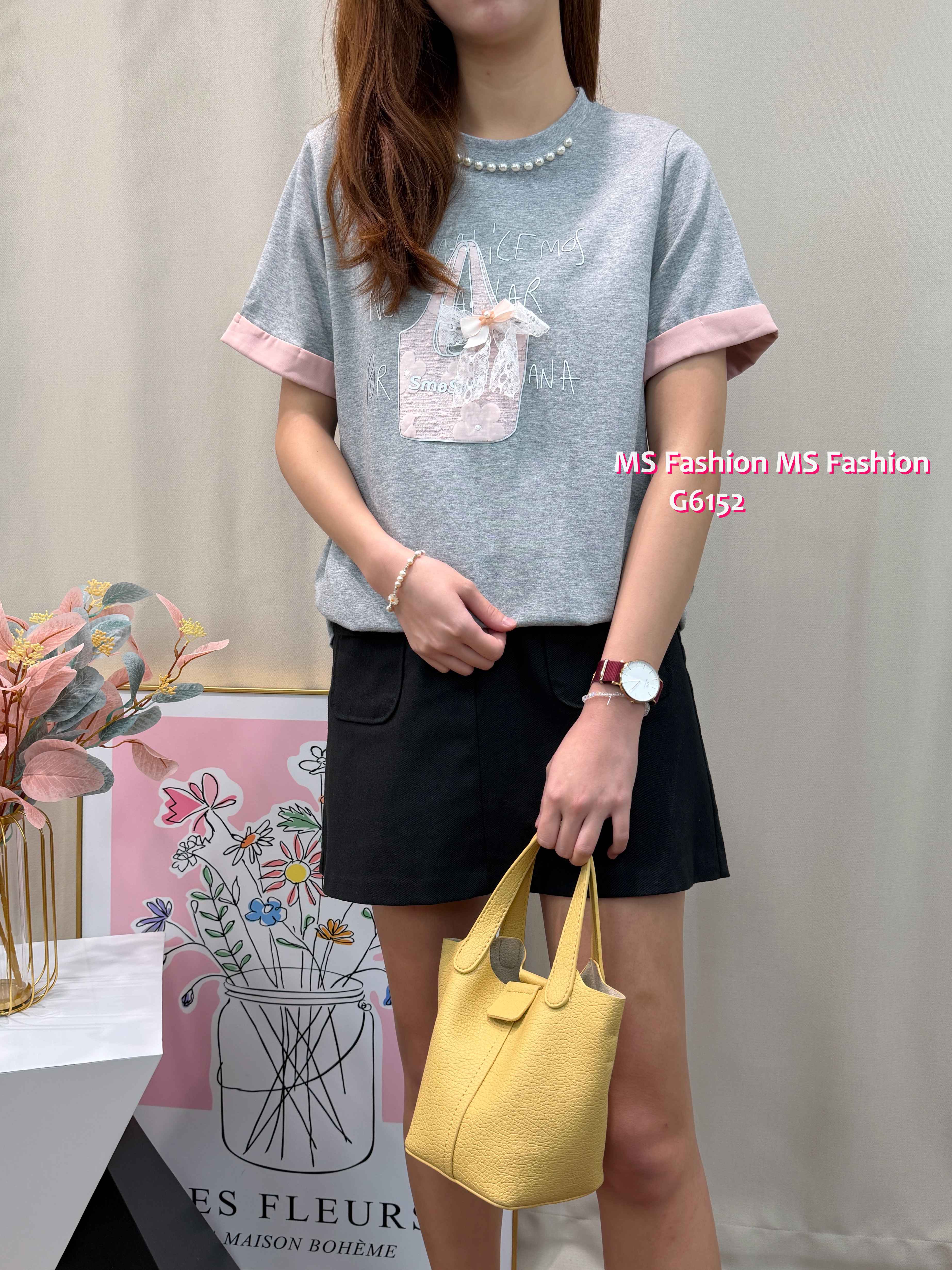 G6152 韓國🇰🇷靚靚手袋蝴蝶print top