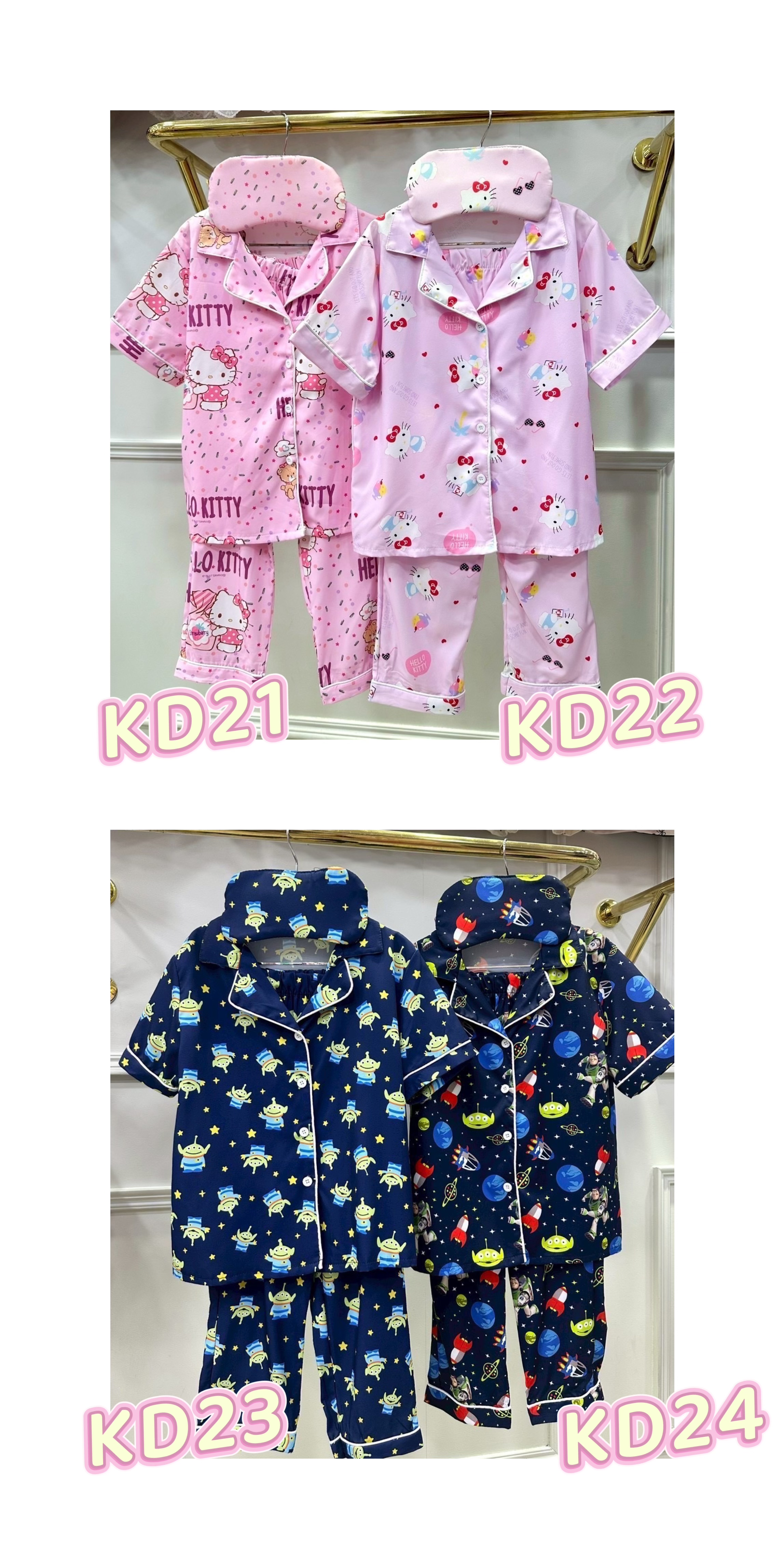 泰國真𢇃睡衣3-6歲No :KD1-KD60