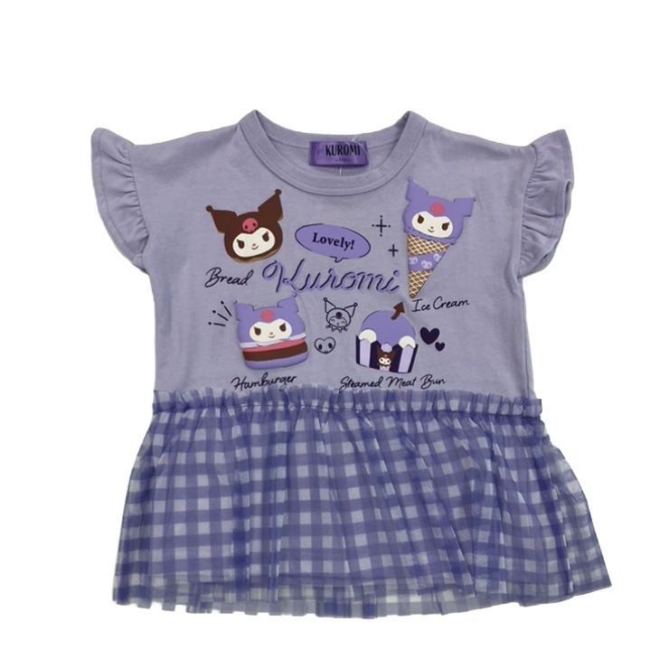 🇯🇵限量預訂 日本直送🇯🇵Sanrio Kuromi食物印花格紋薄紗荷葉邊短袖上衣