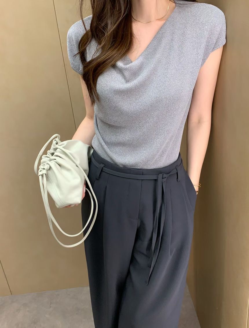 ♥︎氣質冰絲Draped top
