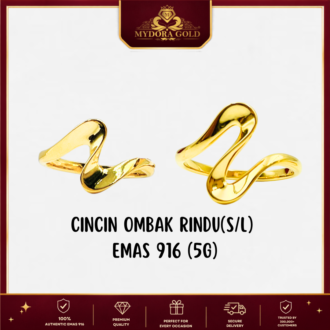 MYDORA Cincin Ombak Rindu (5G) l EMAS 916/22K