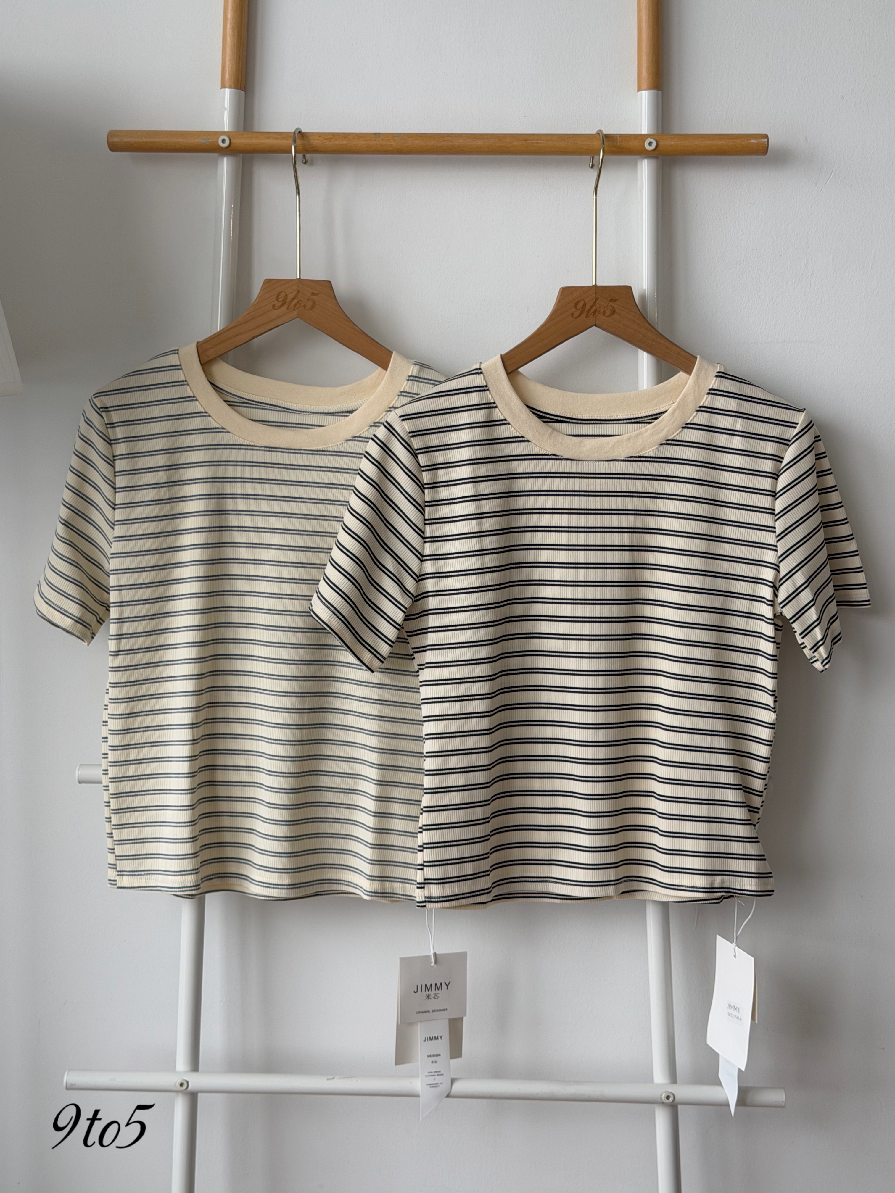 T4507 Stripes Short Sleeves Tee - 3 Colors 