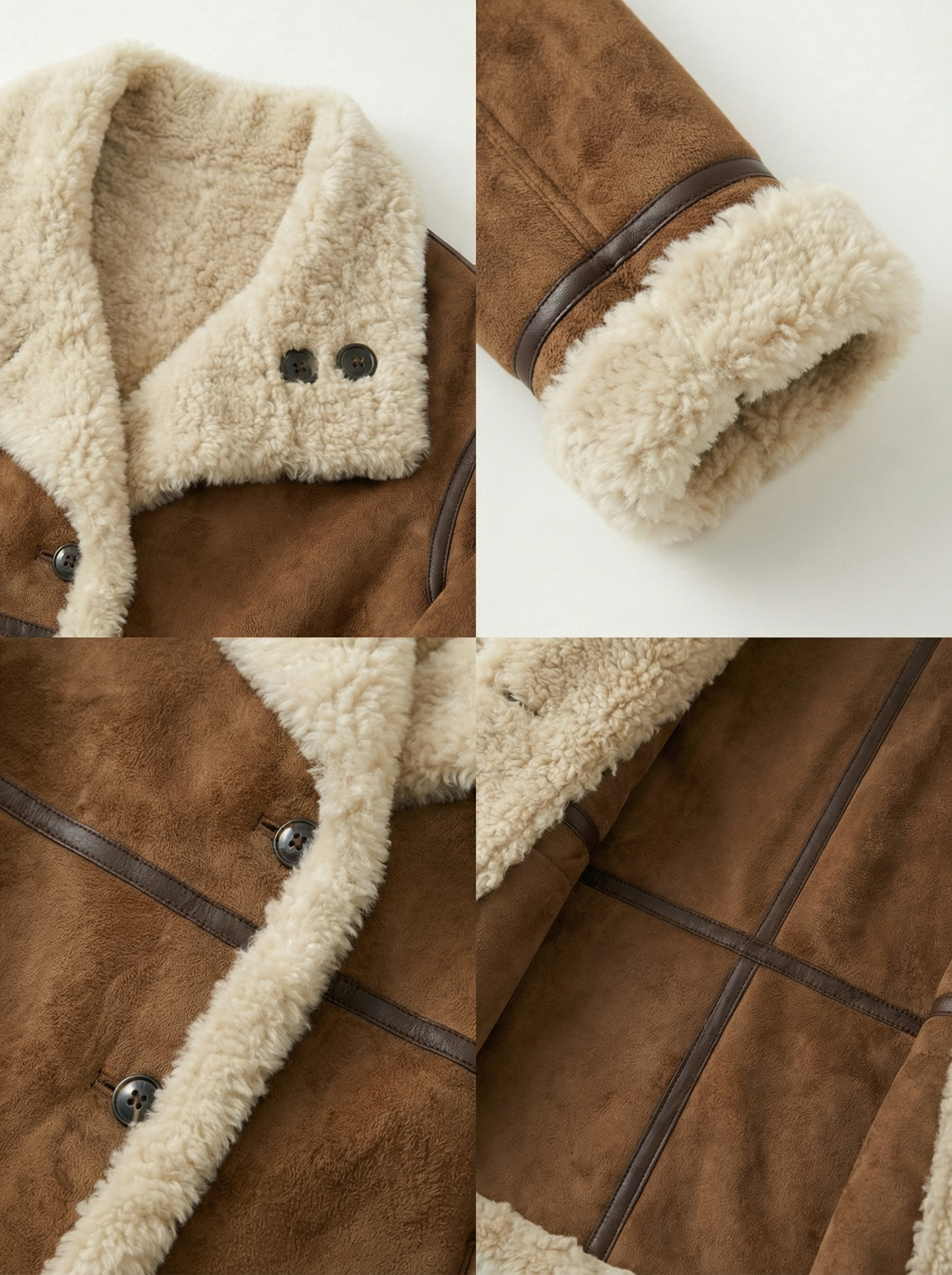 雙面穿麂皮毛領短版飛行夾克