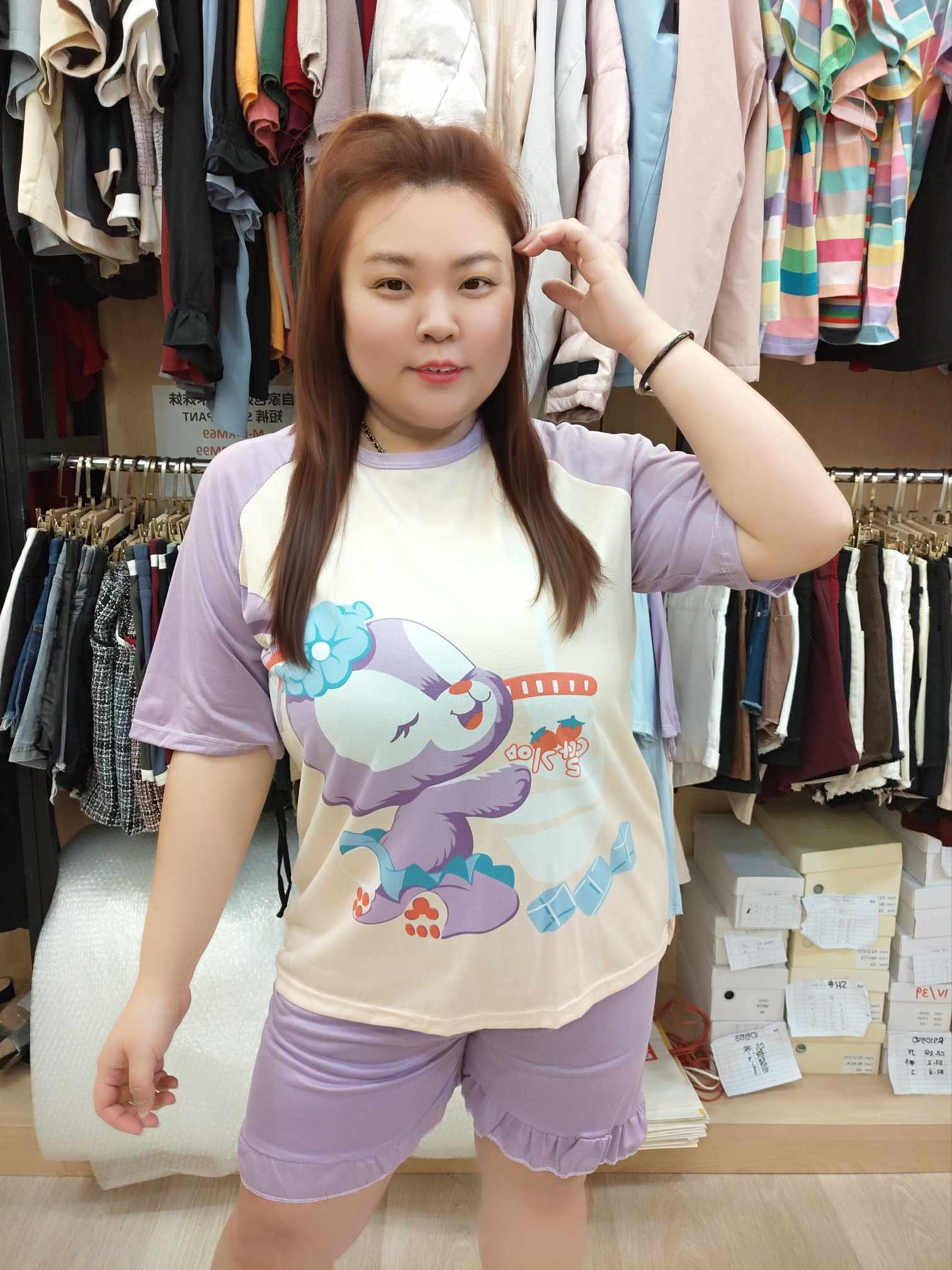 NBD24 YY0003-5 短袖短裤睡衣套装（款式颜色随机⚠️）（胸围 110CM以内）