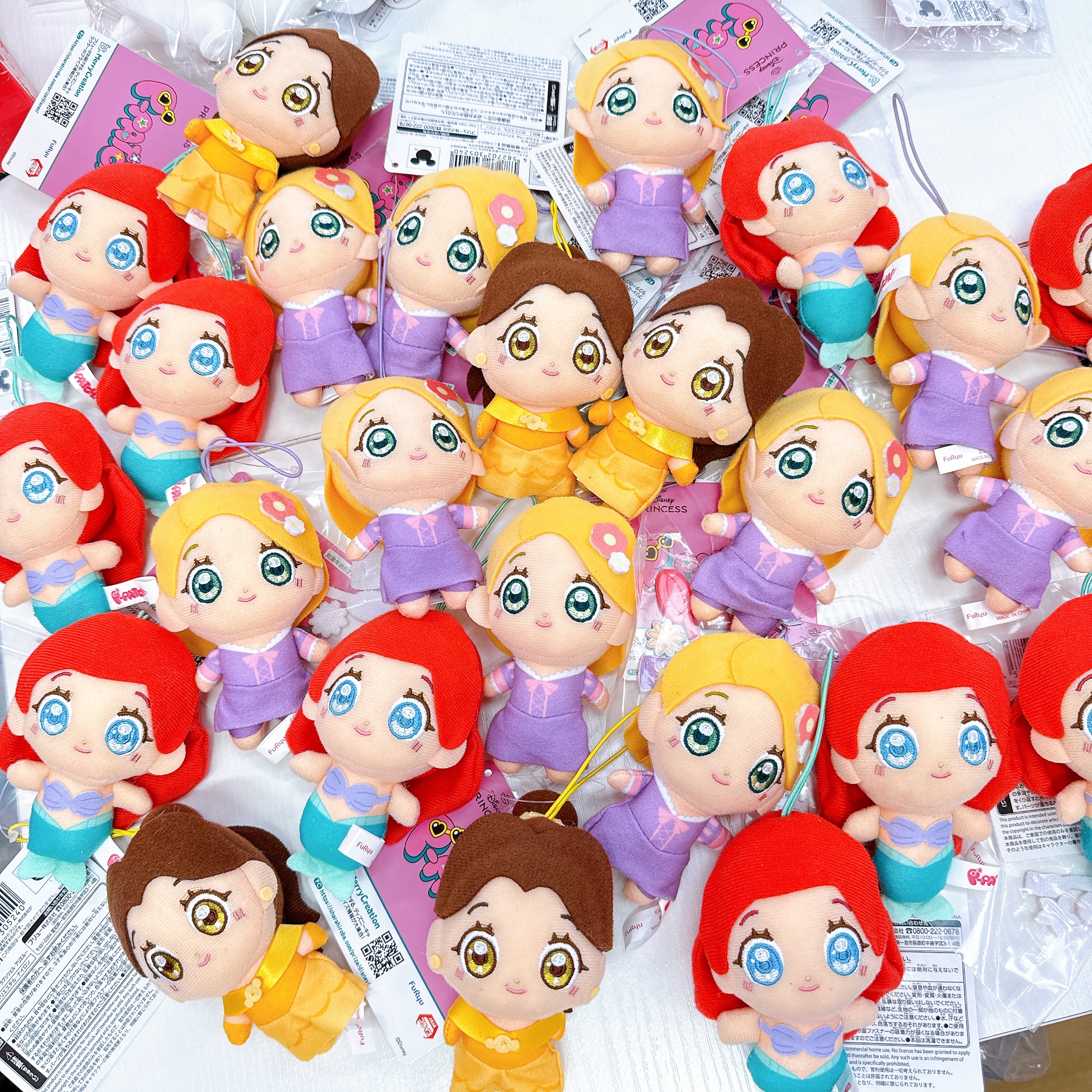 日本直送日本版長髮公主貝兒公主美人魚公仔掛飾 