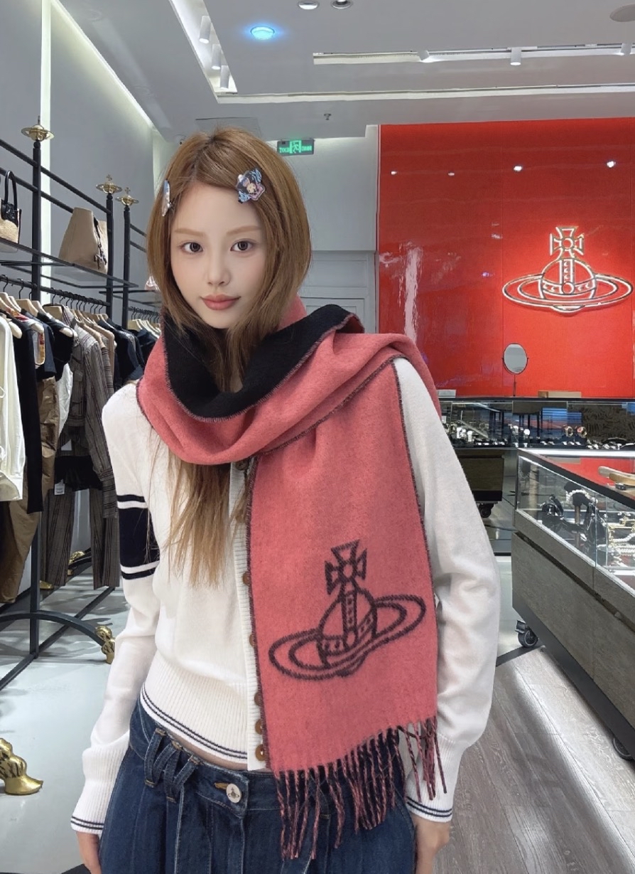 訂貨價✨Westwood 100% wool 雙面scarf  Size 25x165cm (3色) 黑/beige / 粉紅