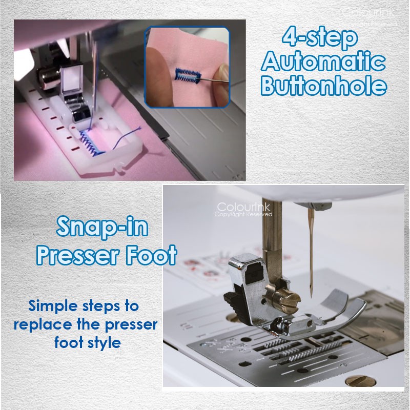 Brother JA1450NT Home Sewing Machines 4-step buttonhole 14 built-in stitches Fast Winding System Twin needle sewing