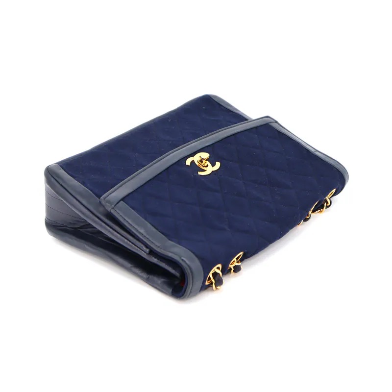 Chanel Vintage Matelasse Coco Mark Single Chain Flap Bag