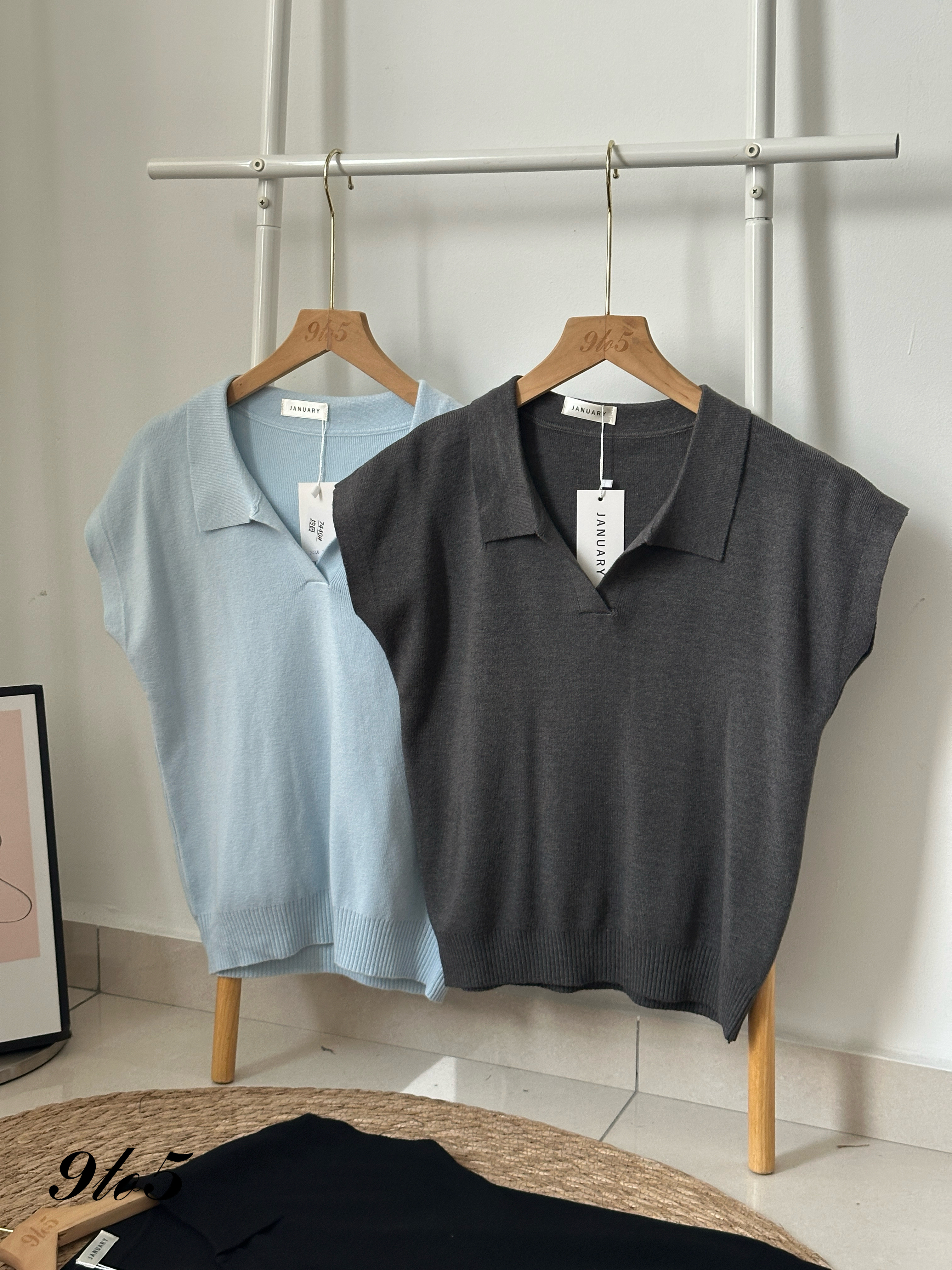 T4069 Knit Polo Tee - 4 Colors