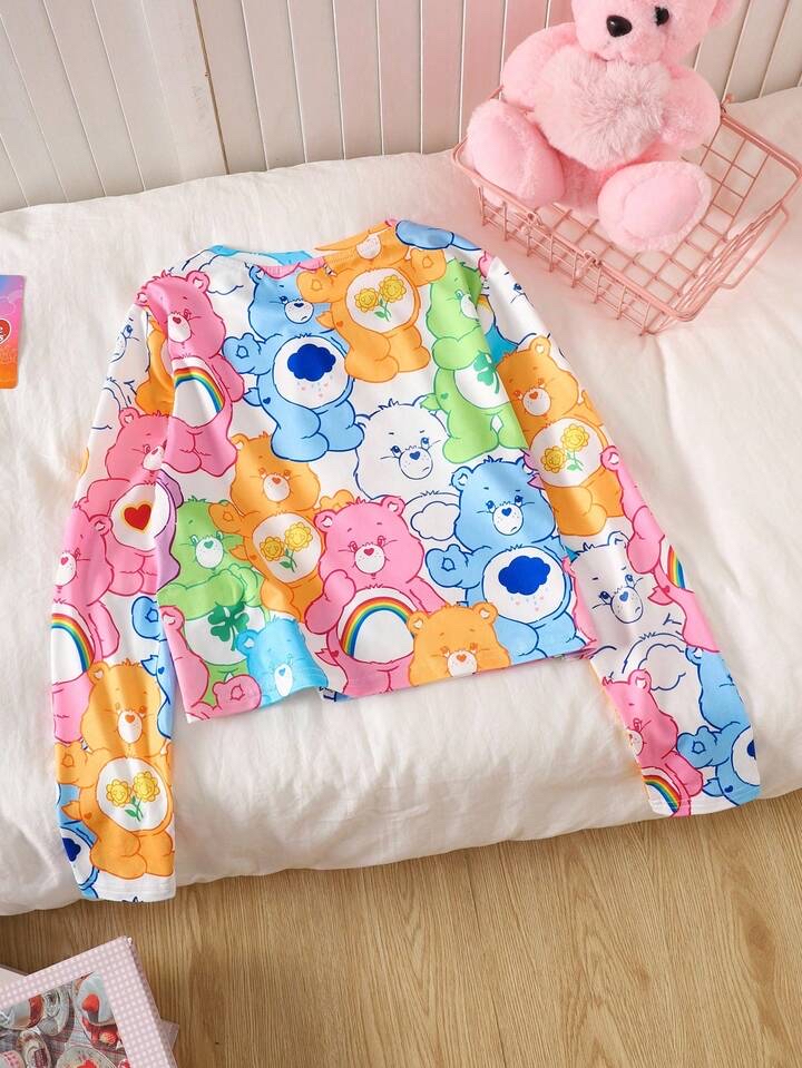 🌈🐻可愛熊印花長袖上衣